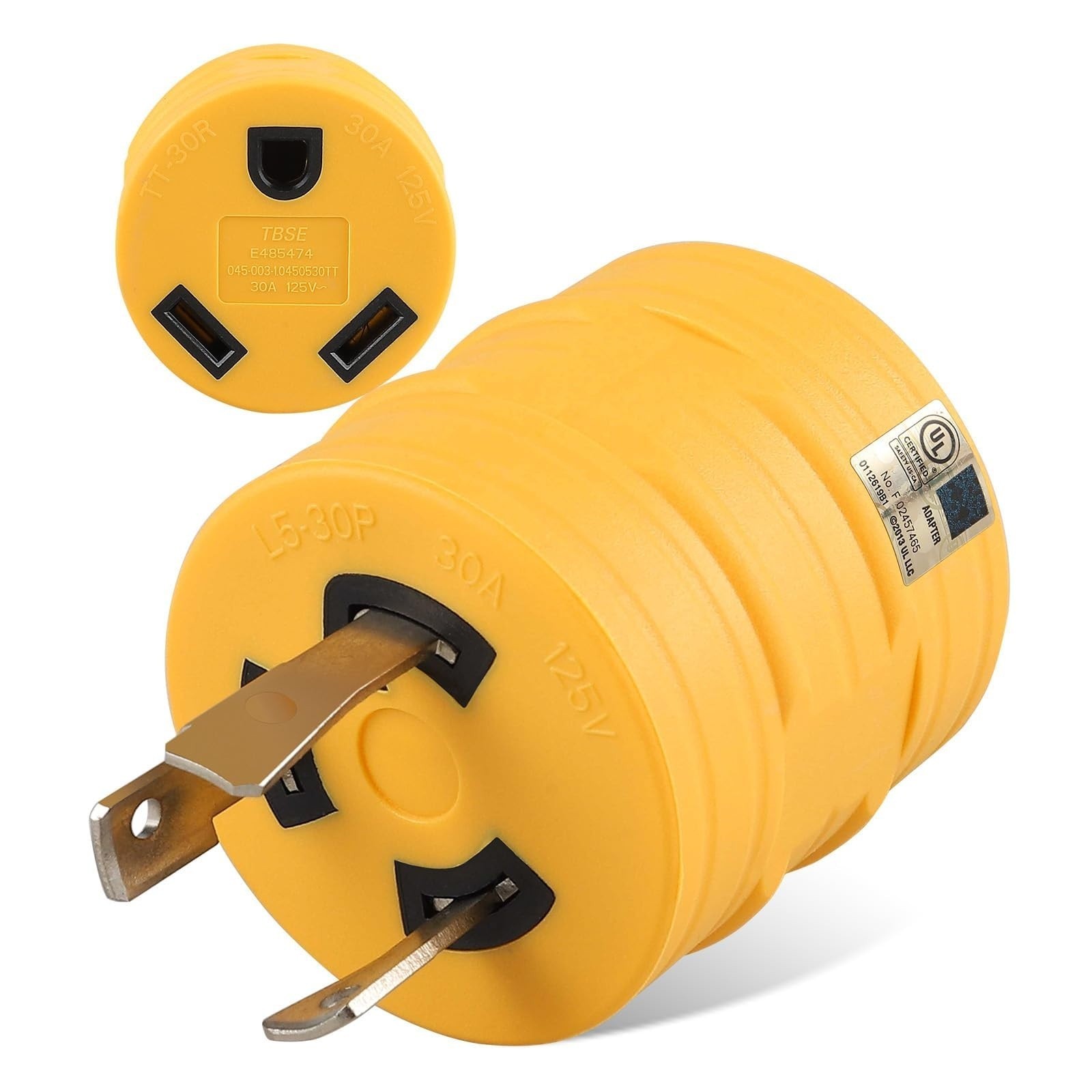 NEMA L5-30P To TT-30R 30 Amp RV Adapter 3 Prong Twist Lock Generator Plug New US