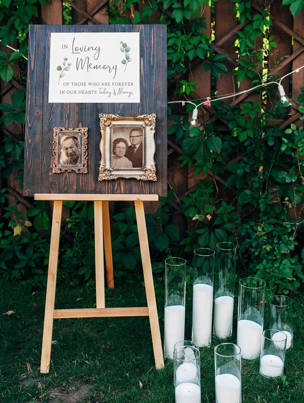 Eucalyptus Designed Wedding Signs (Double Sided) (4 or 8 Pack)