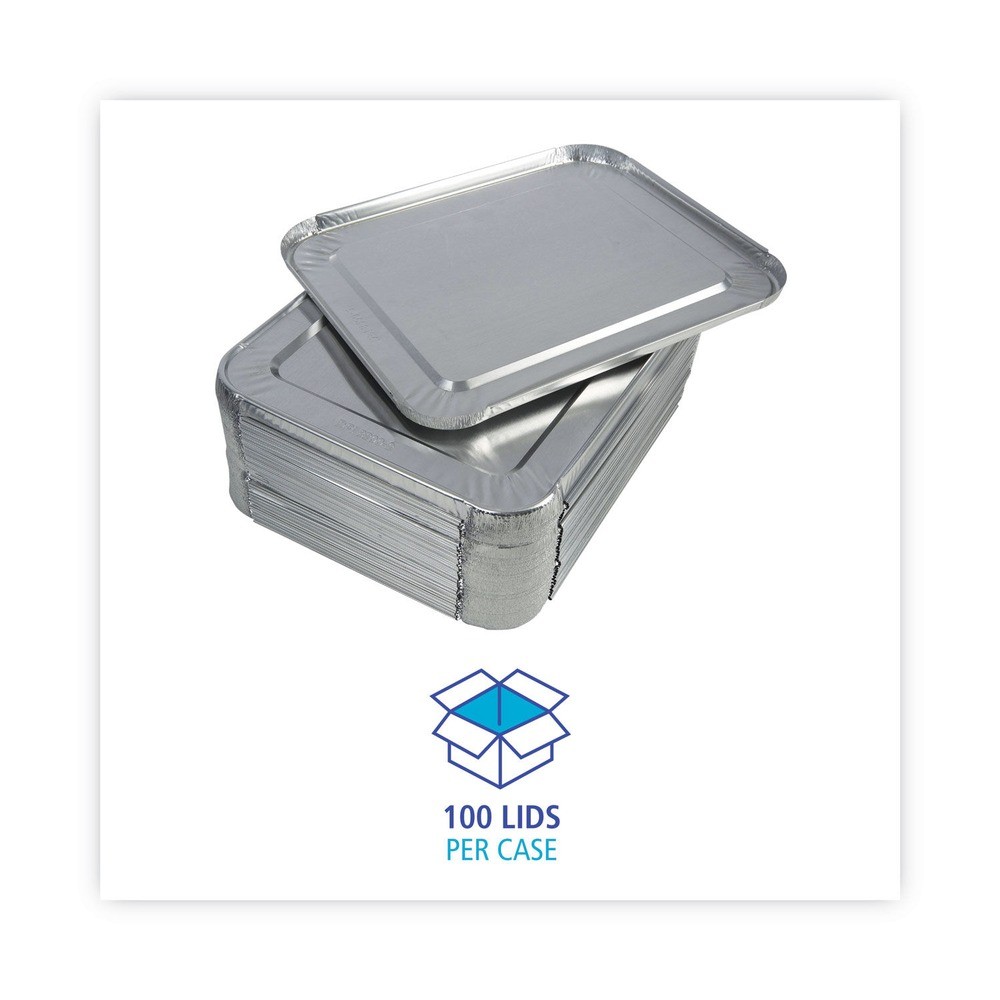 Boardwalk LIDSTEAMHF 10.5 in. x 12.81 in. x 0.63 in. Pan Lids (100/Carton) New