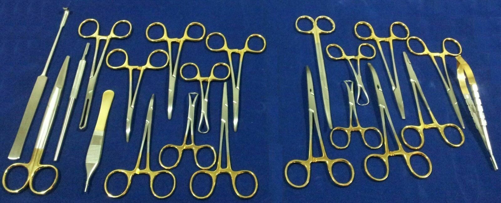 SET OF 21 PCS GOLD HANDLE T/C FELINE SPAY PACK SURGICAL INSTRUMENTS KIT