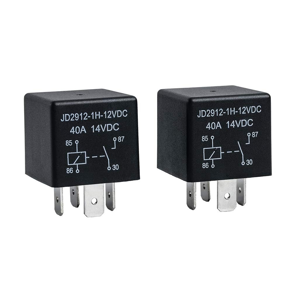2 Pack Car Relay 4 Pin 12V 40 Amp 40A 14VDC, Car Relay Switch Auto Switches &
