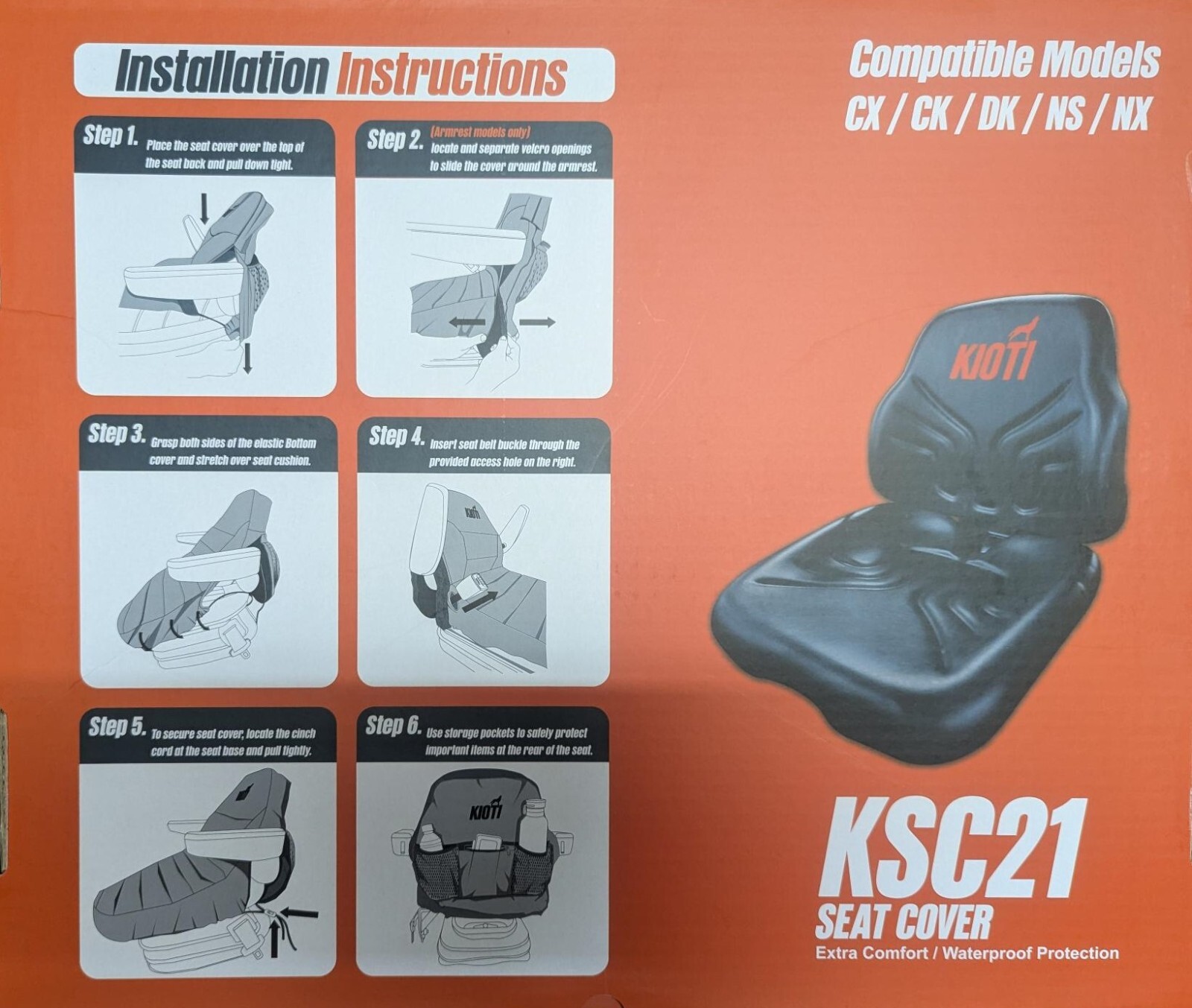 New Genuine OEM Kioti Seat Cover KSC21 for CX CK DK NS NX Series Tractors