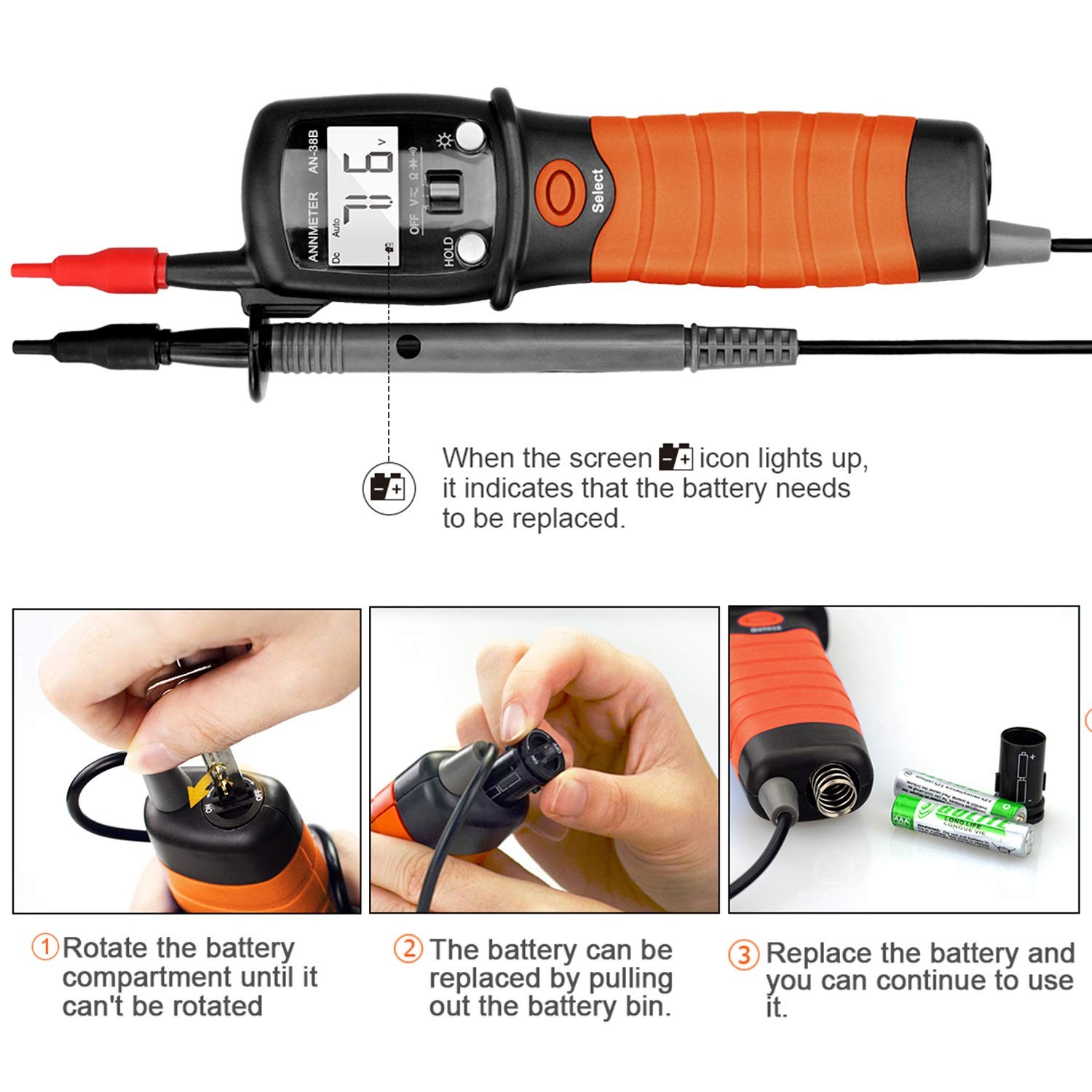 Pen Voltmeter Multimeter 600v Ac/dc Voltage Tester Resistance 20mฮ Ohm Meter Ele