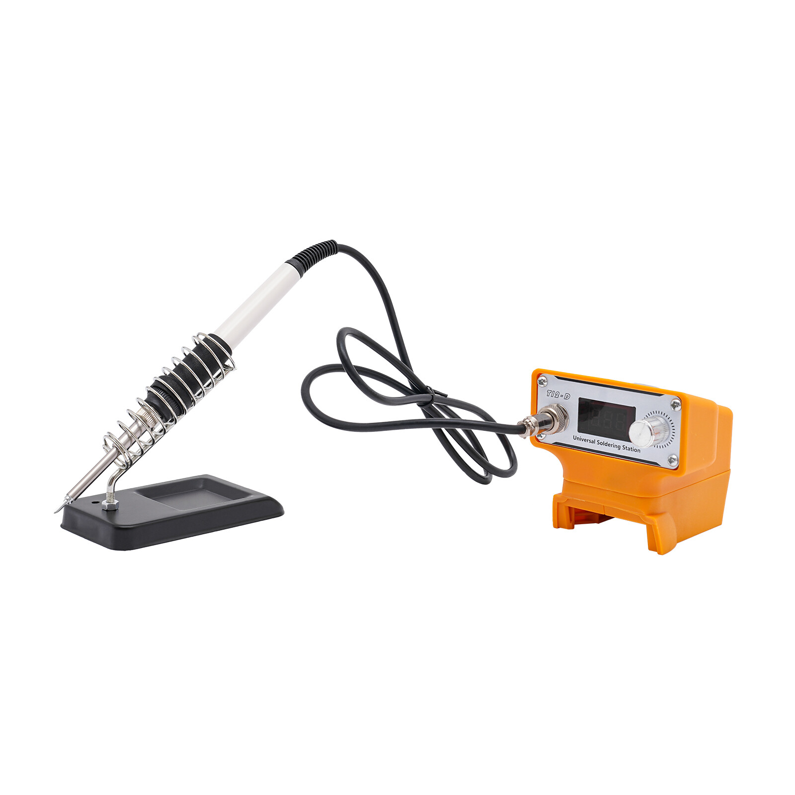 T12-D Digital Display Soldering Iron Station Kit w/Tip Holder& Long Handle Wire