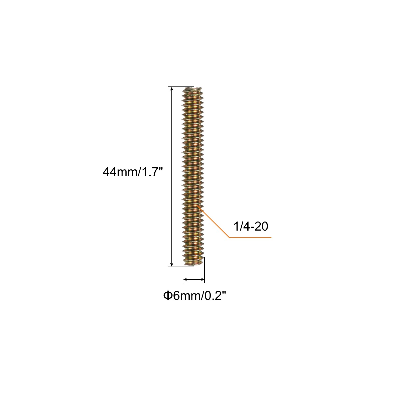 12 Pcs 1/4×1-3/4″ Fully Threaded Rods Carbon Steel All Thread Studs for Mounting