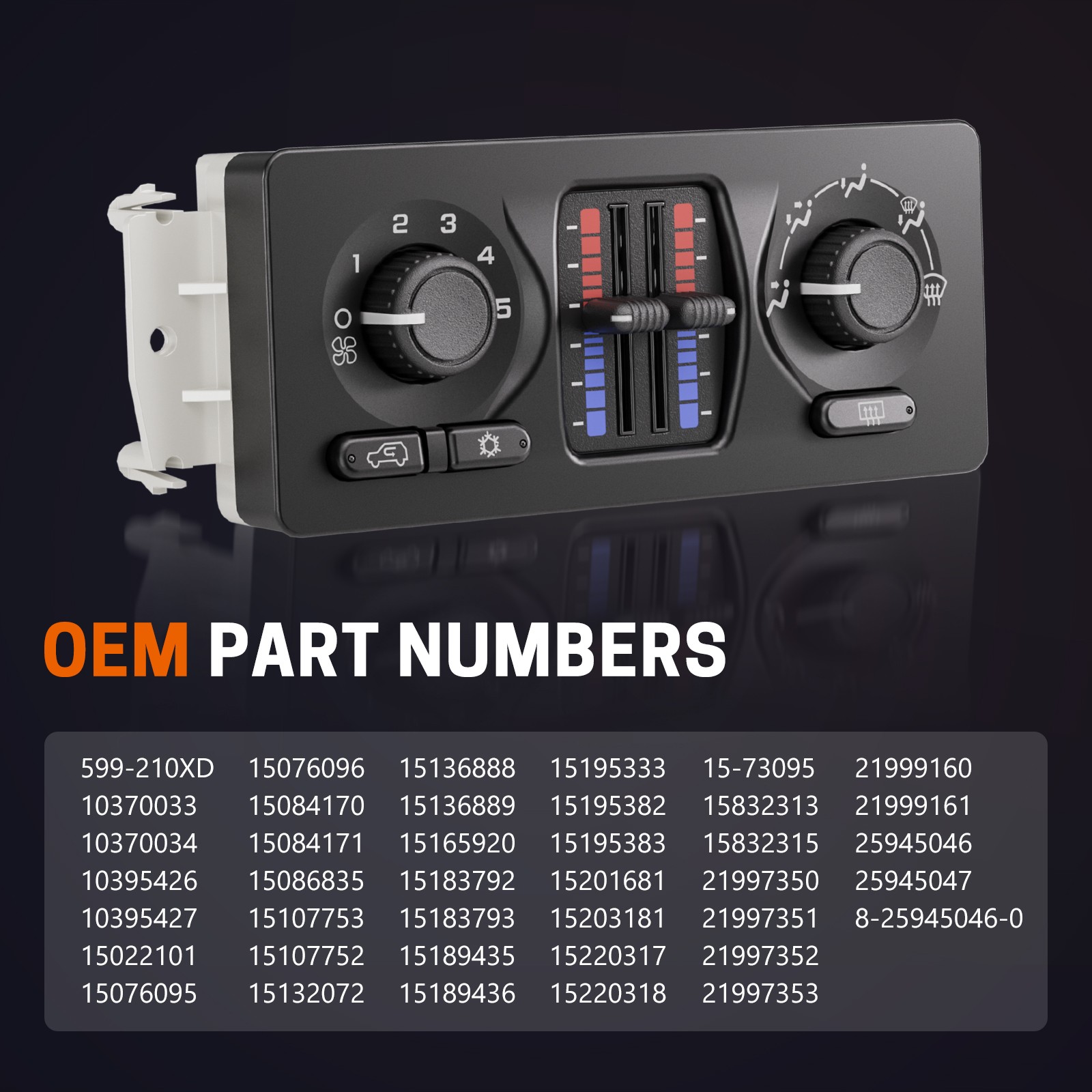 SINTLY AC Heater Climate Control Module For Chevrolet Silverado GMC 599-210XD
