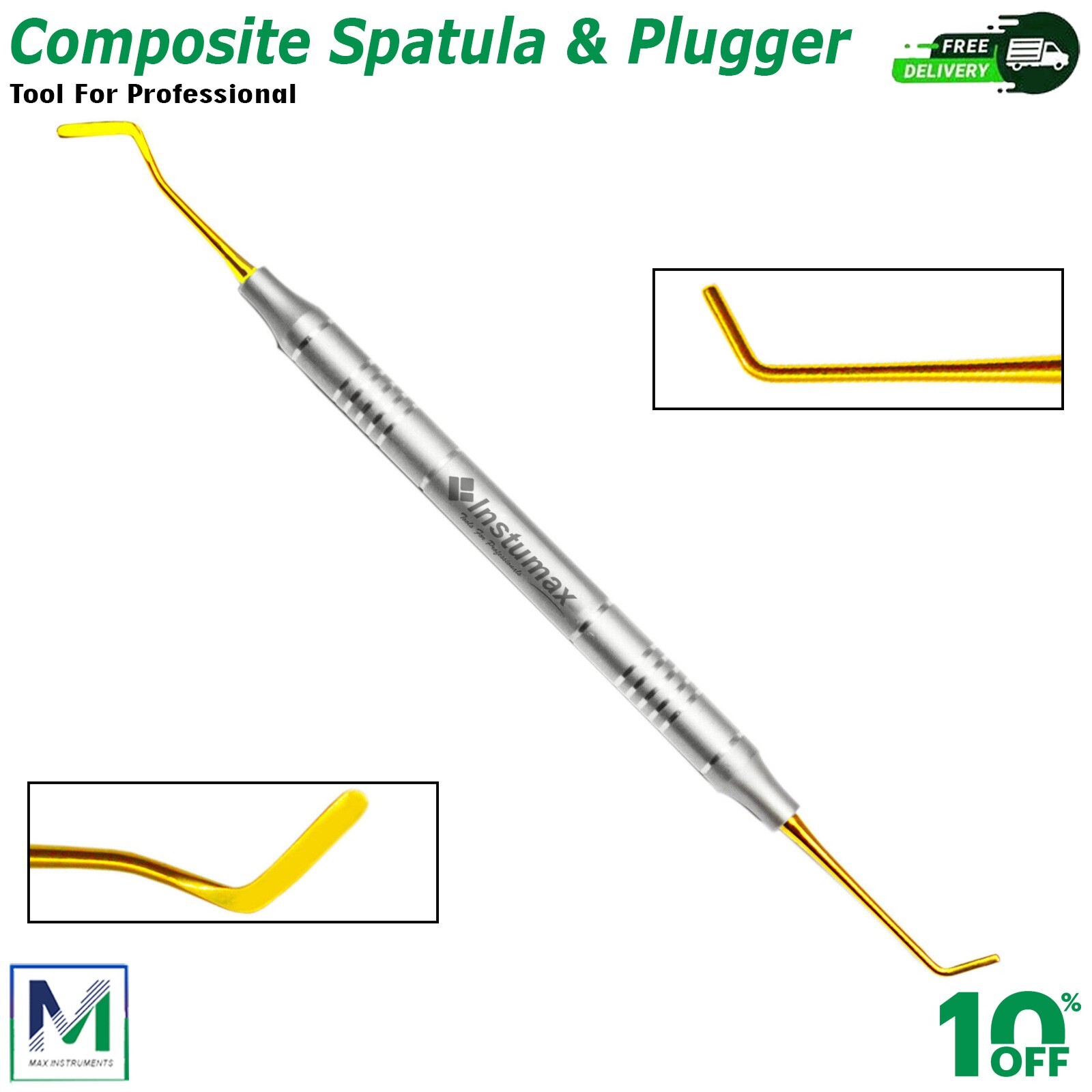 FILLING INSTRUMENTS ANTERIOR PLASTIC COMPOSITE DENTAL TITANIUM TOOLS *SET OF 2*