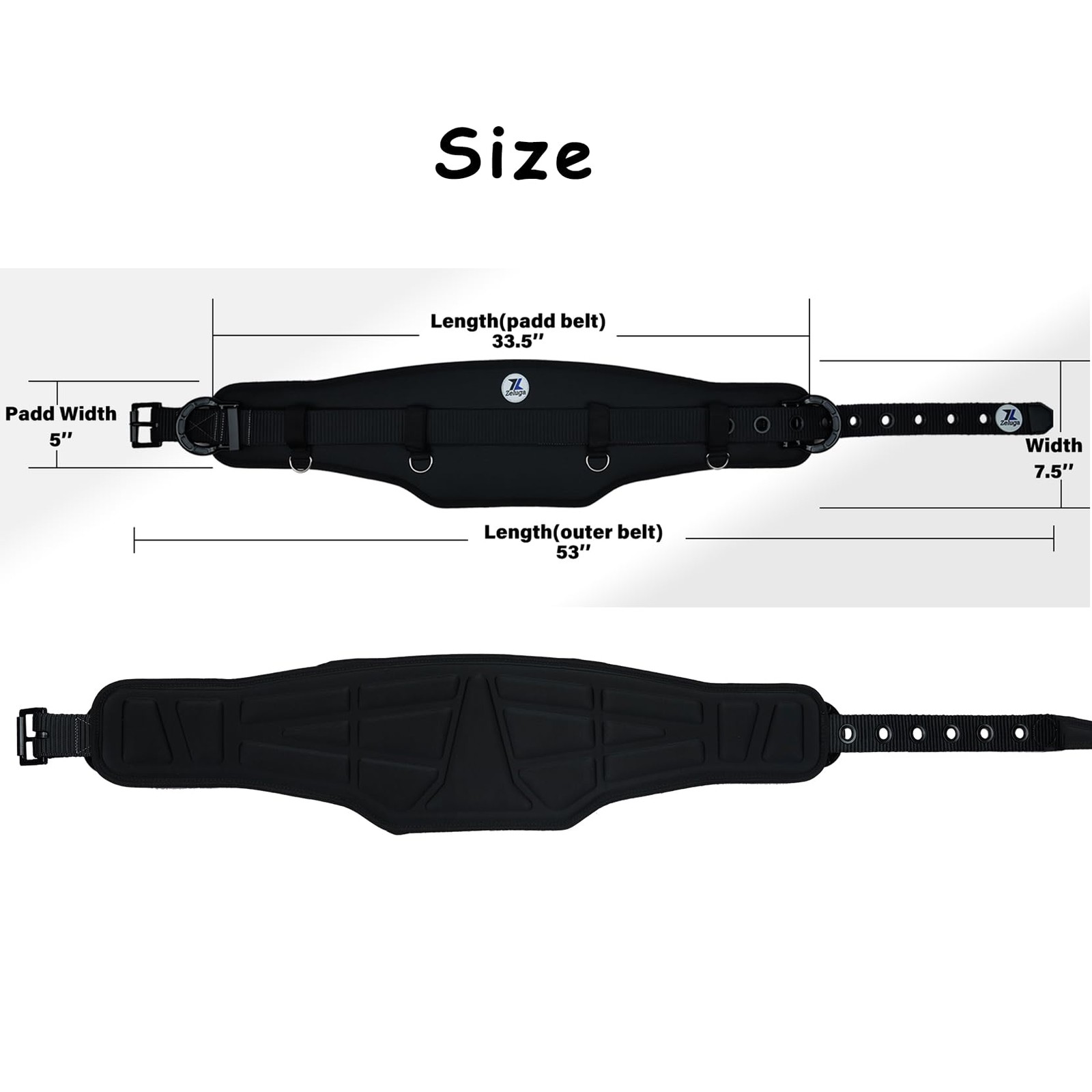 Heavy Duty Polyester Work Body Belt Black Tool Support Strap Secure Fastener