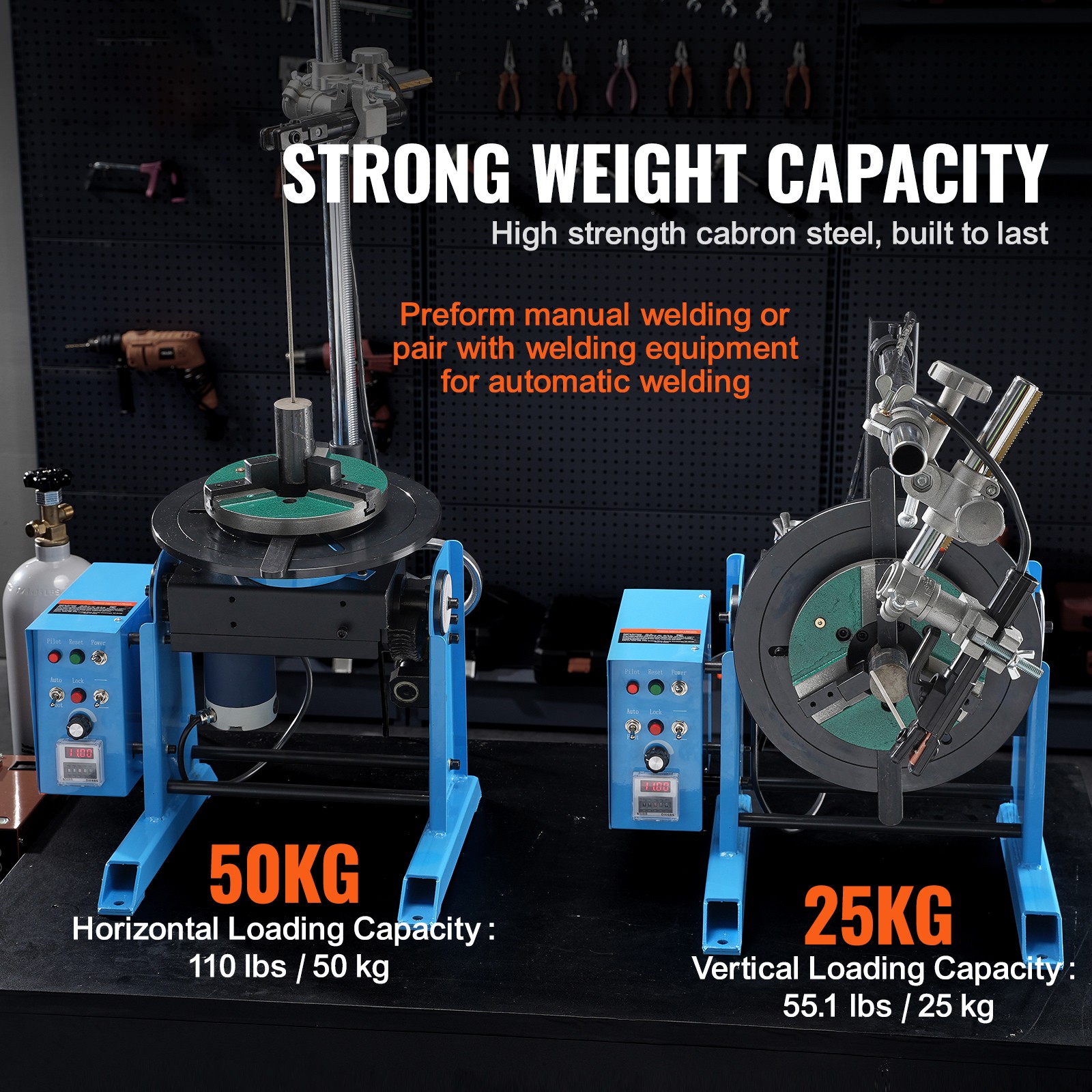 VEVOR 50KG Rotary Welding Positioner 0-90° Positioning Turntable Table 0.5-6RPM