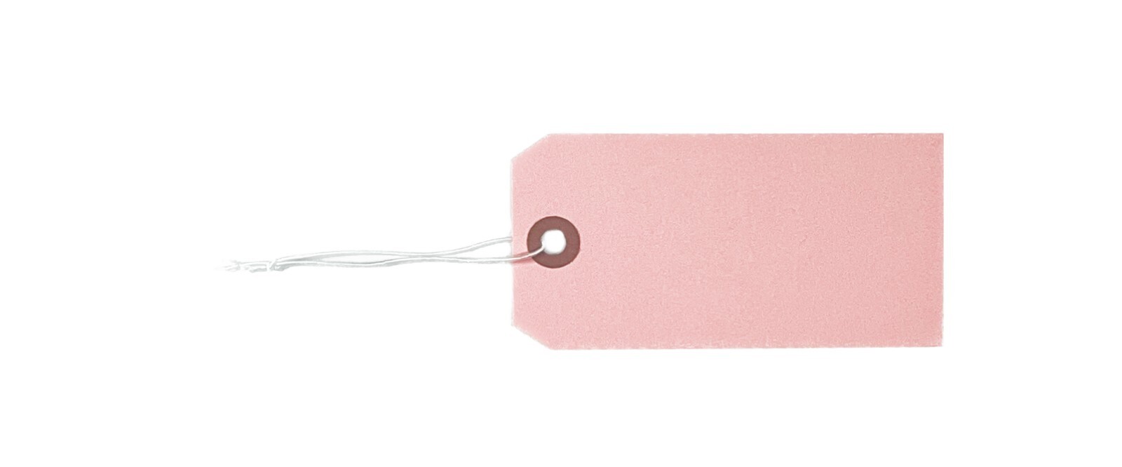 100 – 4 3/4″ x 2 3/8″ Pink Inventory Tags Strung with ELASTIC Stretchable String