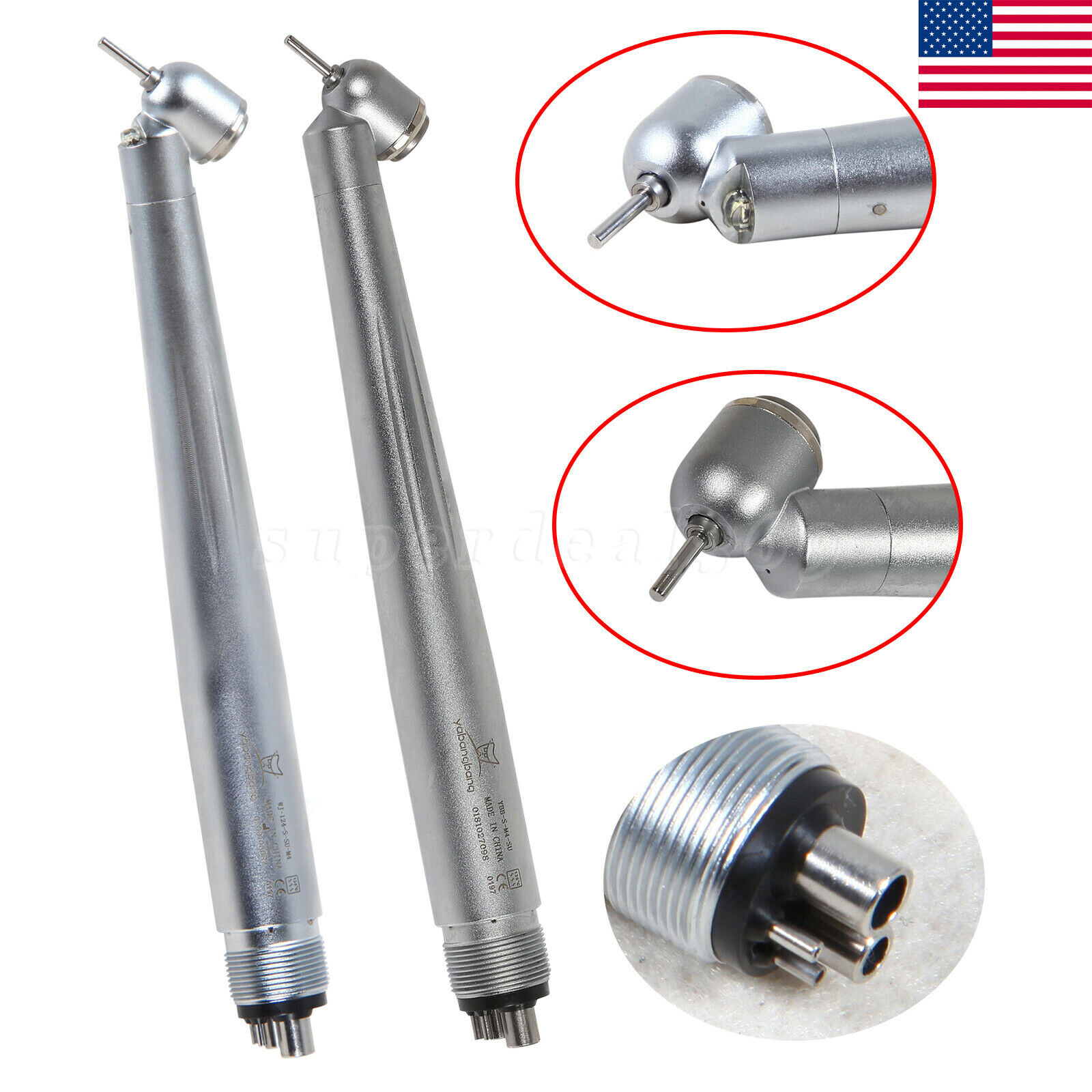 LED E-generator /No-LED Dental 45 Degree Handpiece High Speed 4Holes Turbine OR