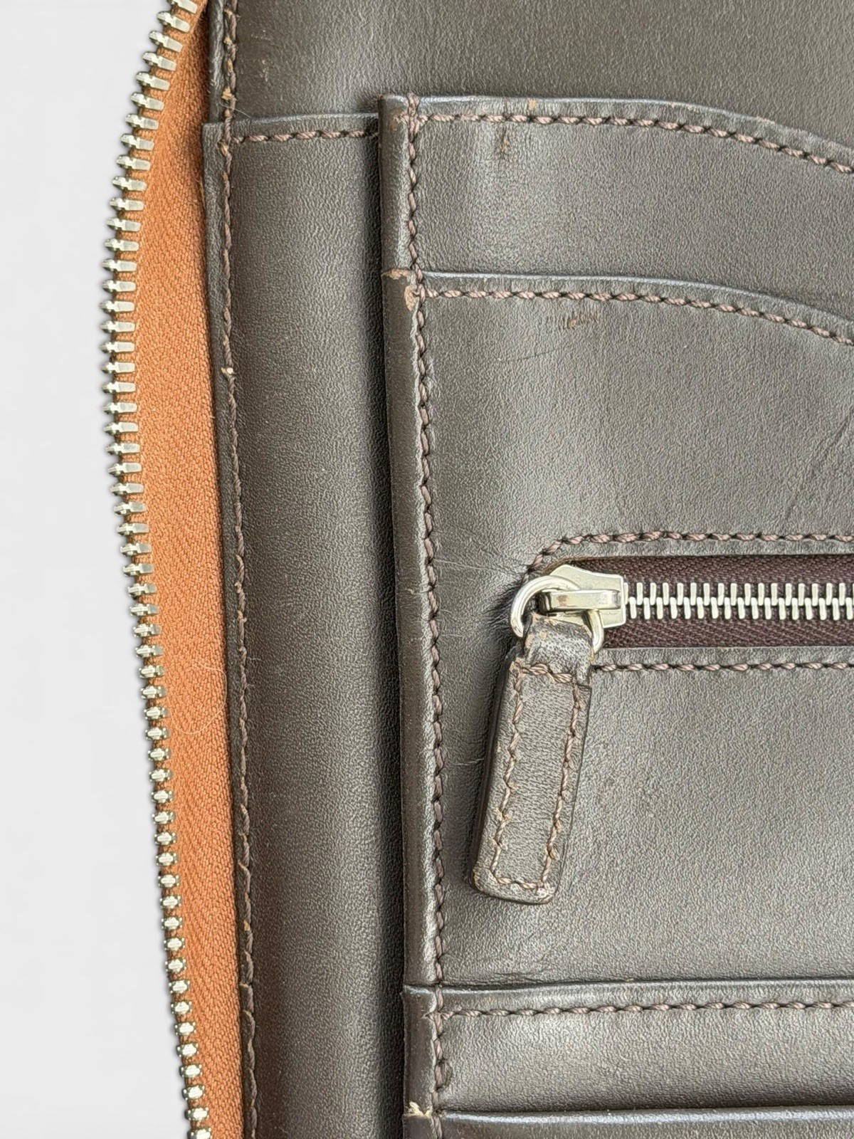 Vintage Coach Leather Bi-fold Zipped Business Portfolio Organizer 11x13in