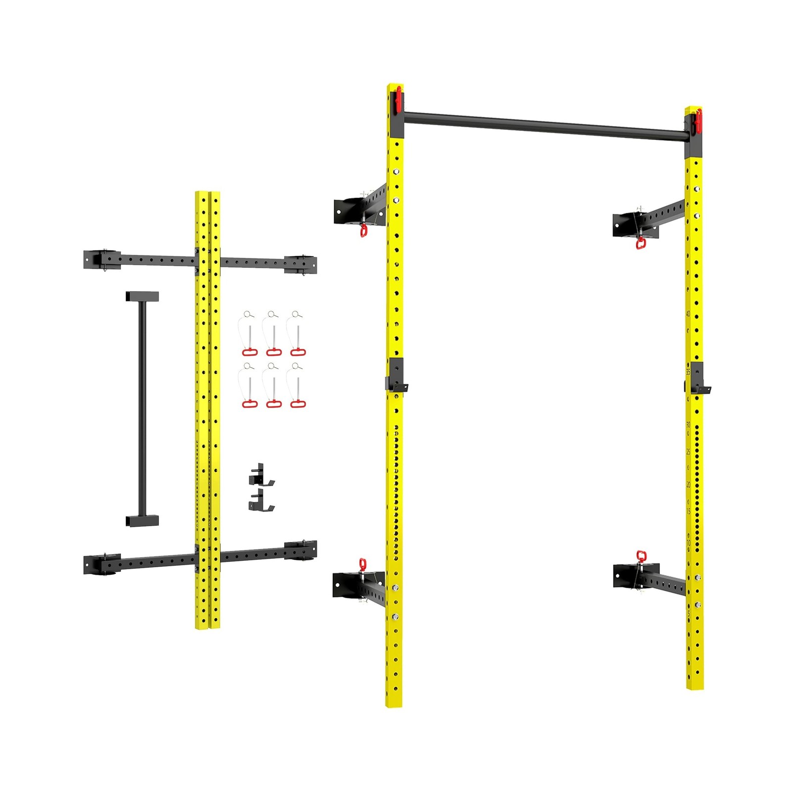 Soozier Folding Squat Rack with Adjustable Pull-Up Bar, 1000 Pounds Capacity …