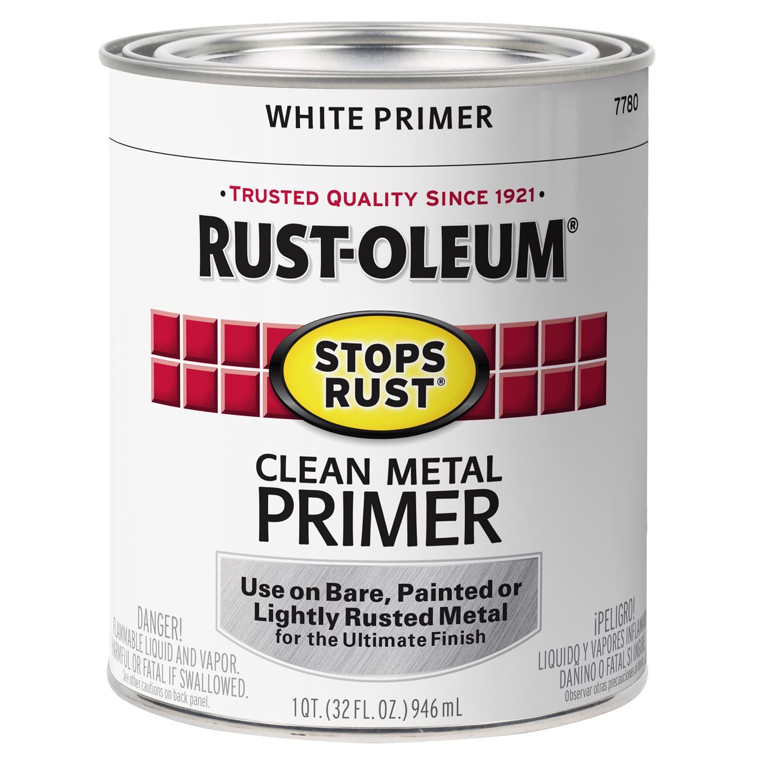 Rust-Oleum 7780-502 Indoor/Outdoor Stop Rust Clean White Metal Primer 1 qt. – Op