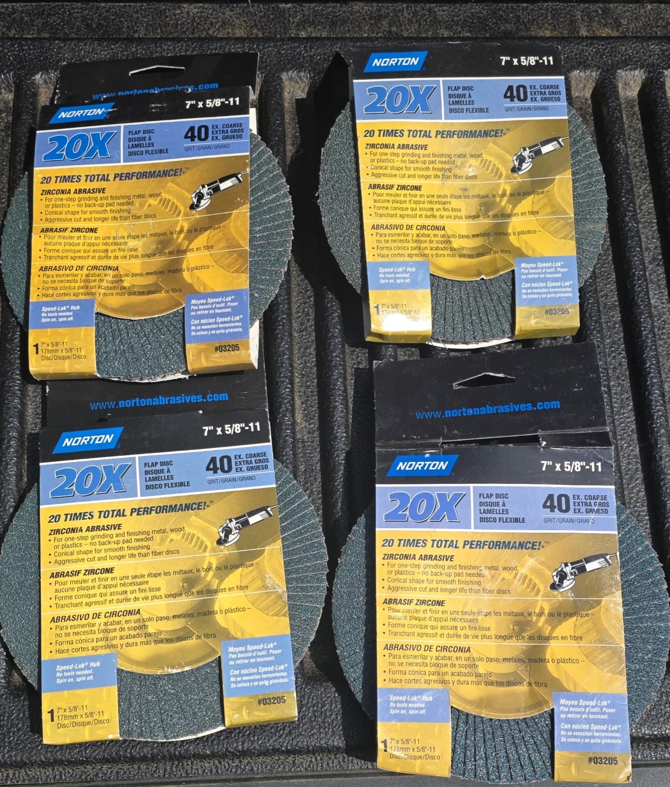 4 x Norton 20X High Performance Abrasive Flap Disc, Type 29- 40 grit