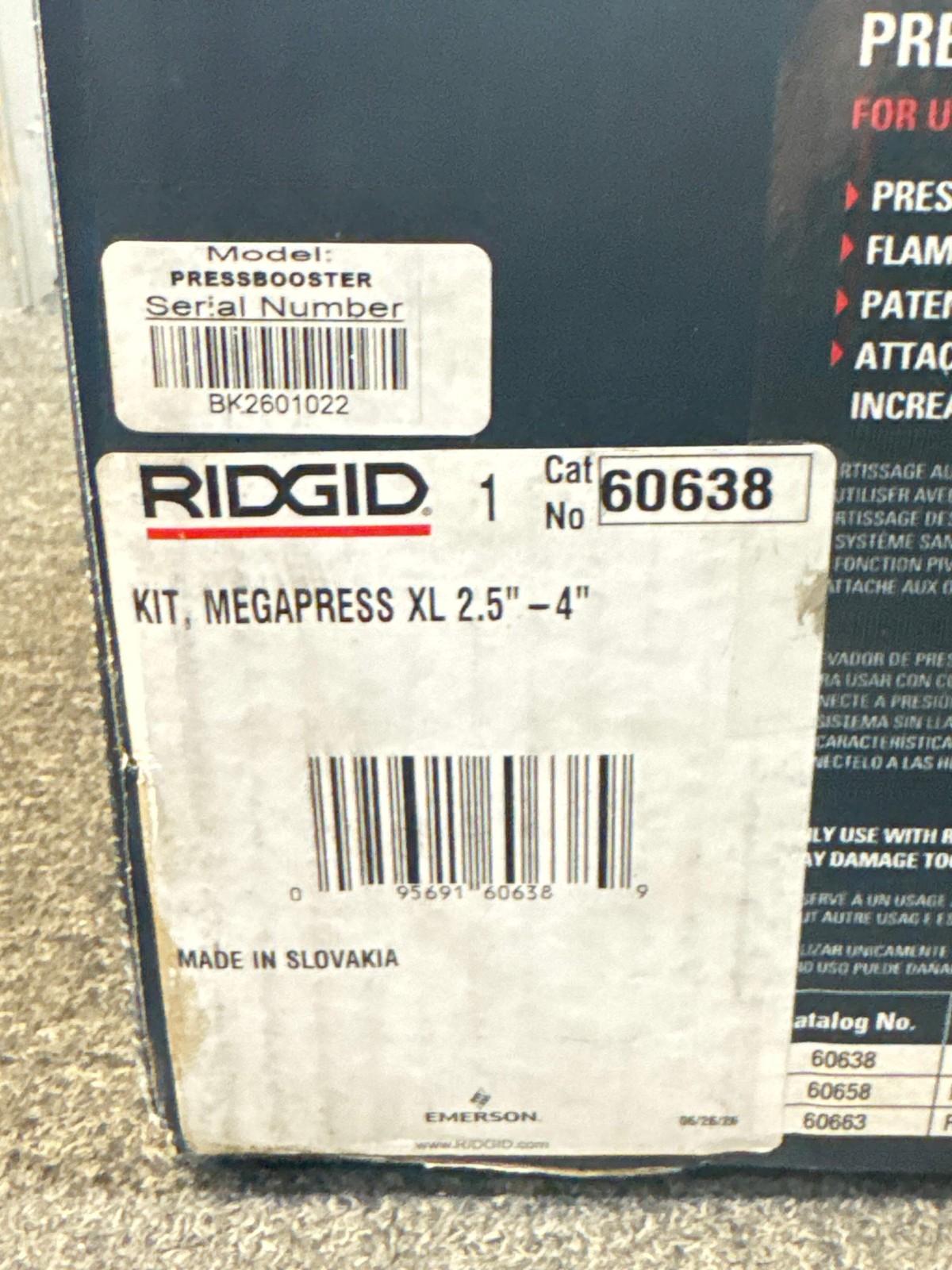Ridgid 60638 2-1/2″ to 4″ Megapress XL Jaw Kit with Press Booster and Carrying C