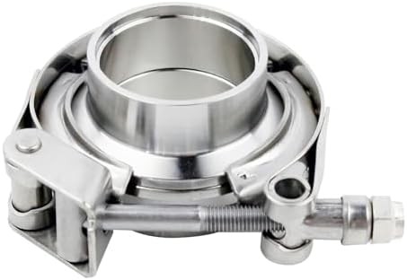2.25 Inch V Band Clamp Kit with Male Female Flanges, 2 Pack Quick Release Stainl