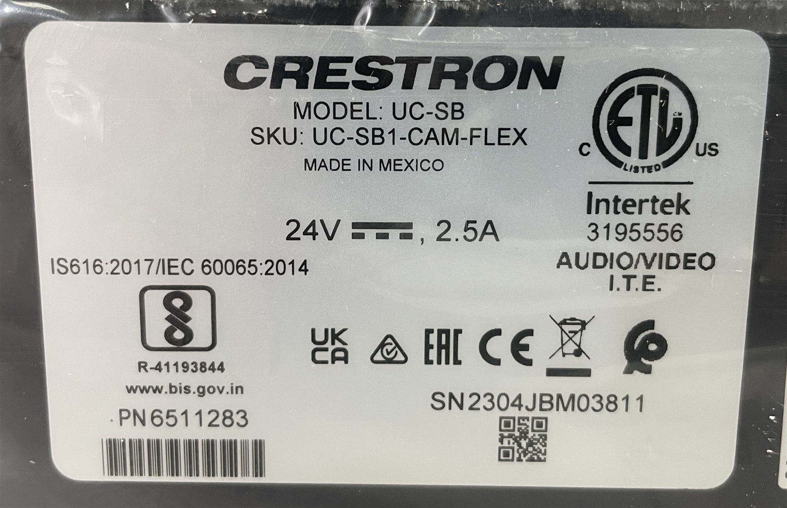 New Open Box Crestron UC-SB1-CAM-FLEX Soundbar & Camera UC-SB 6511283