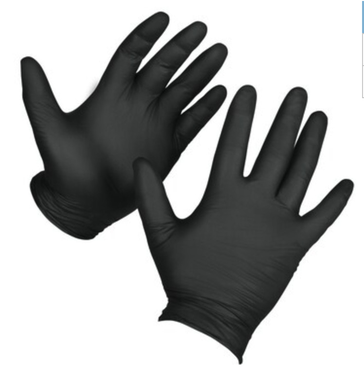 VENOM STEEL NITRILE BLACK RUBBER GLOVES / ONE SIZE FITS MOST HANDS100 COUNT BOX