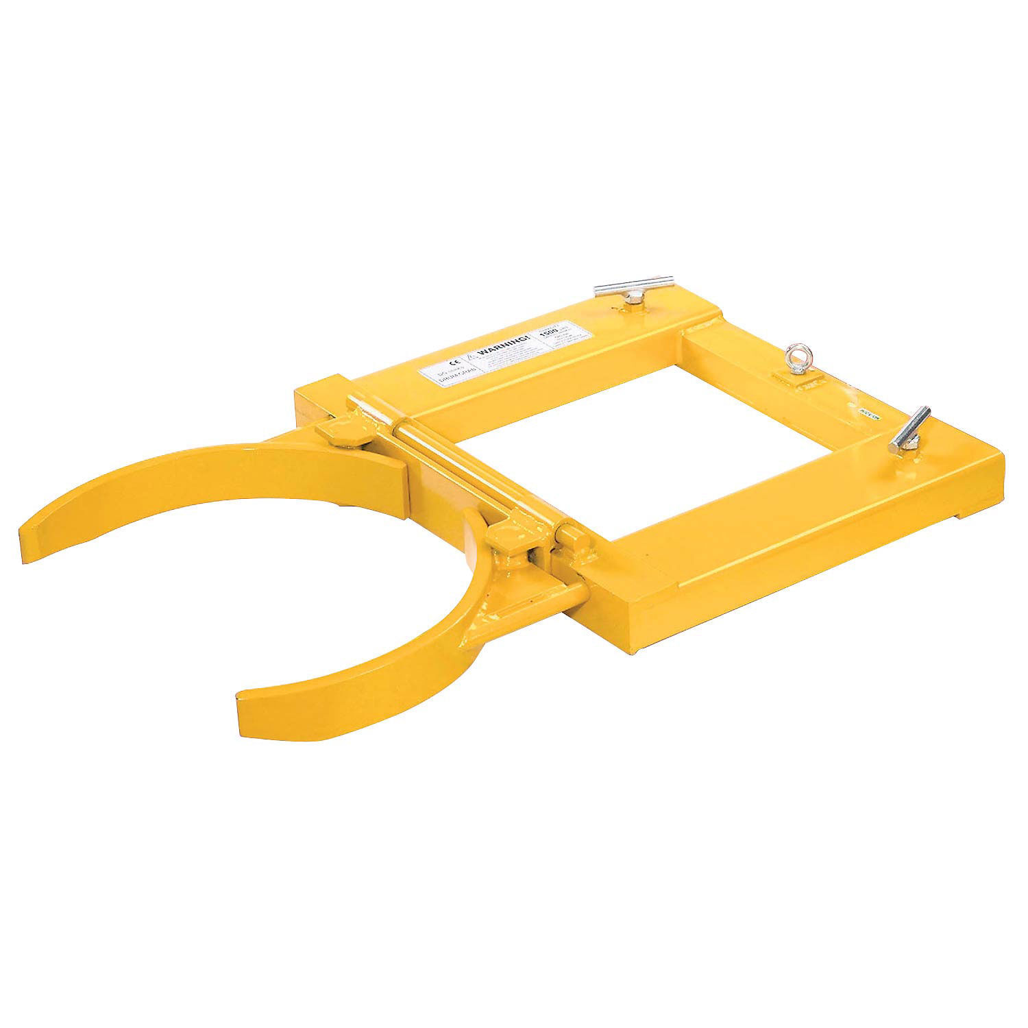 Drum Grabber 1500lb Capacity Single Fork Mounted Drum Gripper Hinged Folding Arm