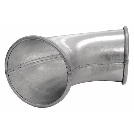 Nordfab 8010005966 Round 90 Degree Elbow, 6 In Duct Dia, Galvanized Steel, 24