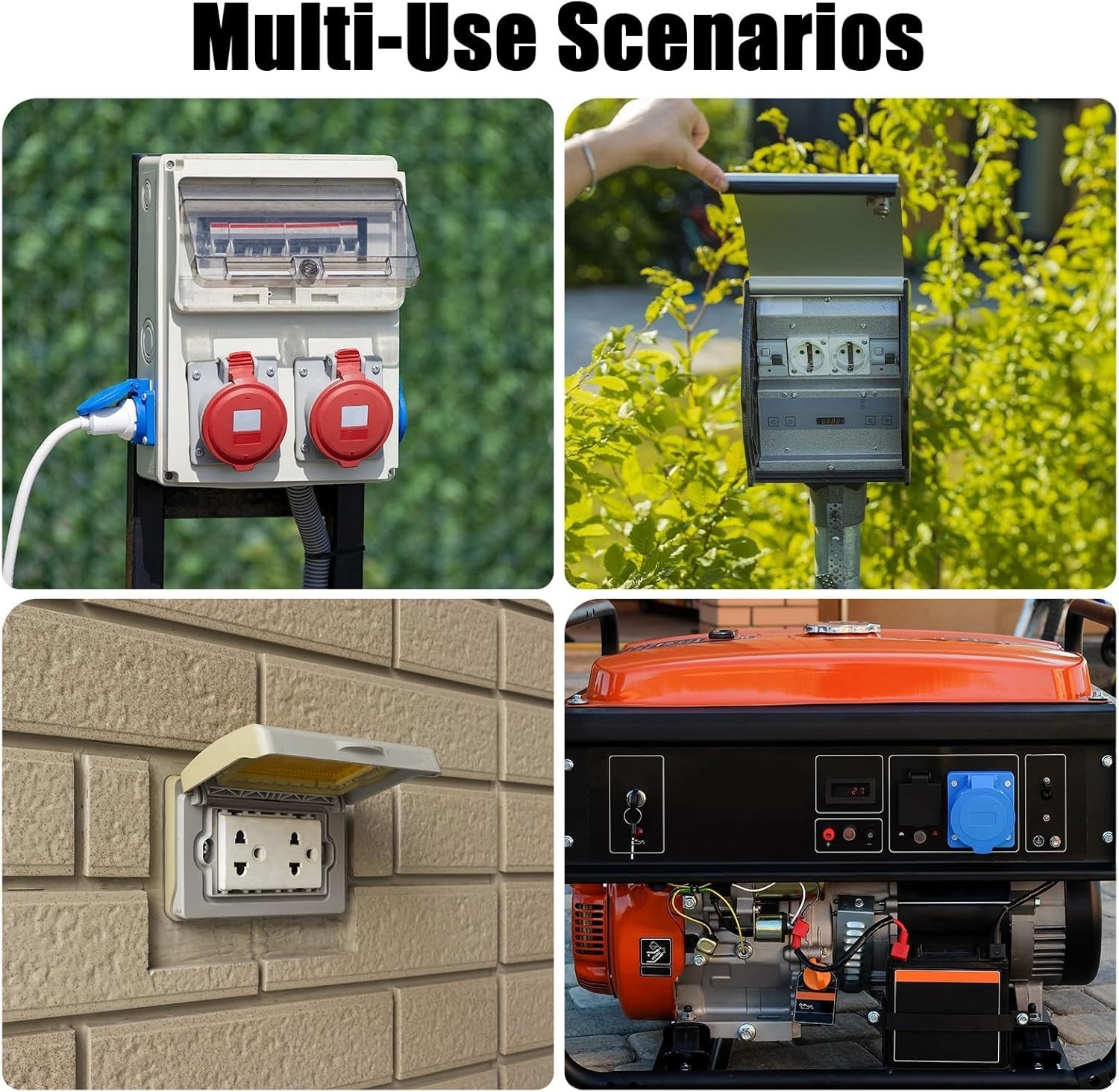 4 Pcs Rv Generator Adapter Cord Kit, 14-50P/5-15P/L14-30P/L5-30P to Tt-30R, 50A