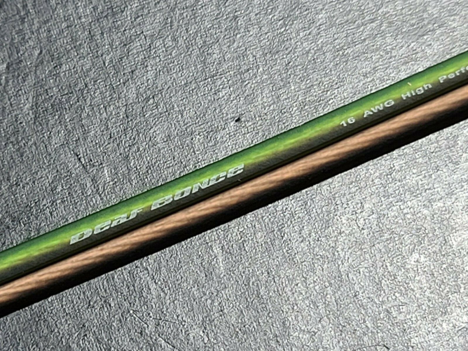 Deaf Bonce 16/2C Machete OFC Car Audio/Automotive Speaker Cable Green+Brown/20ft