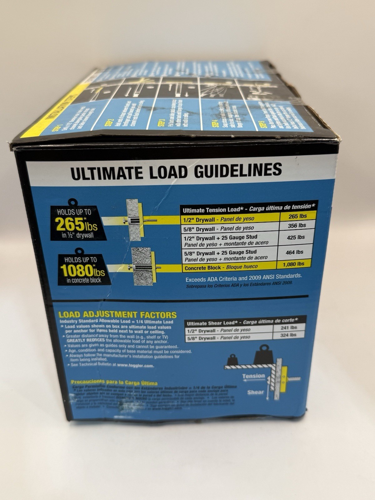 TOGGLER 24200 1/4″ x 20″ Wall Anchors with Bolts (Box of 100) New