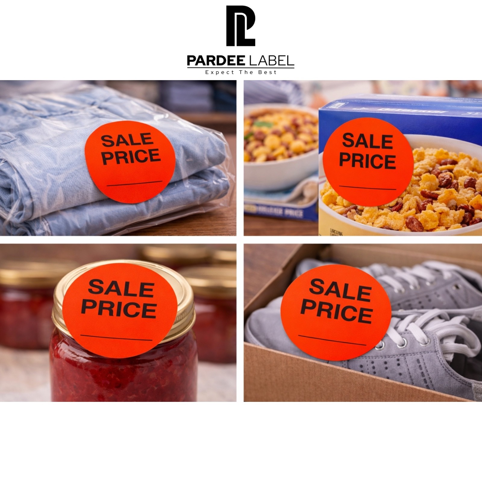 Sale Price Stickers Neon Red 2” Circle 250 Labels Per Roll Retail Labels