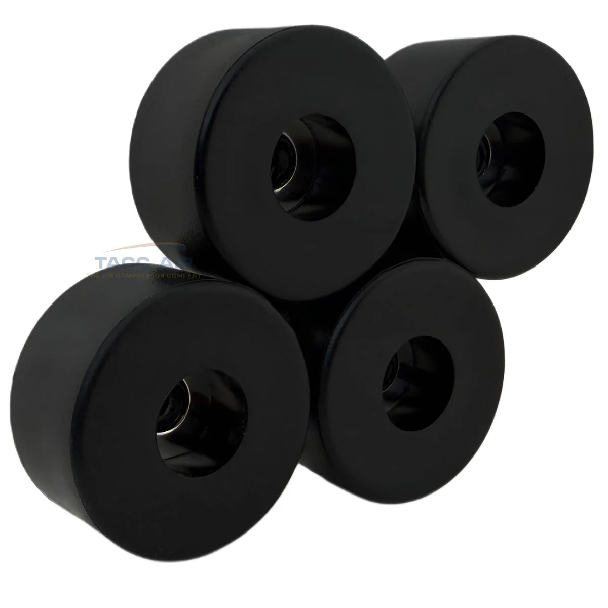 4 PC Pack 1.5″ x 3/4″ Round Air Compressor Rubber Feet / Foot Vibration Pad Set