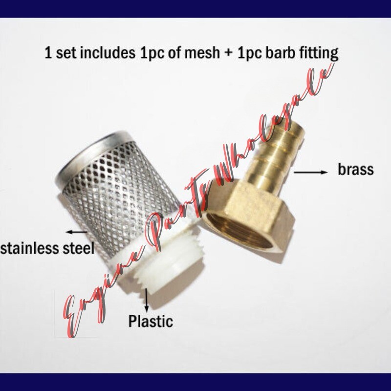10mm 3/8 inch Brass Hose Barb Stainless Steel Filter Strainer Pump in Connector