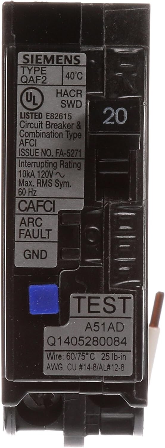 High-Performance 20 Audio AFCI Breaker, 120V Voltage – Easy Plug-In Mounting