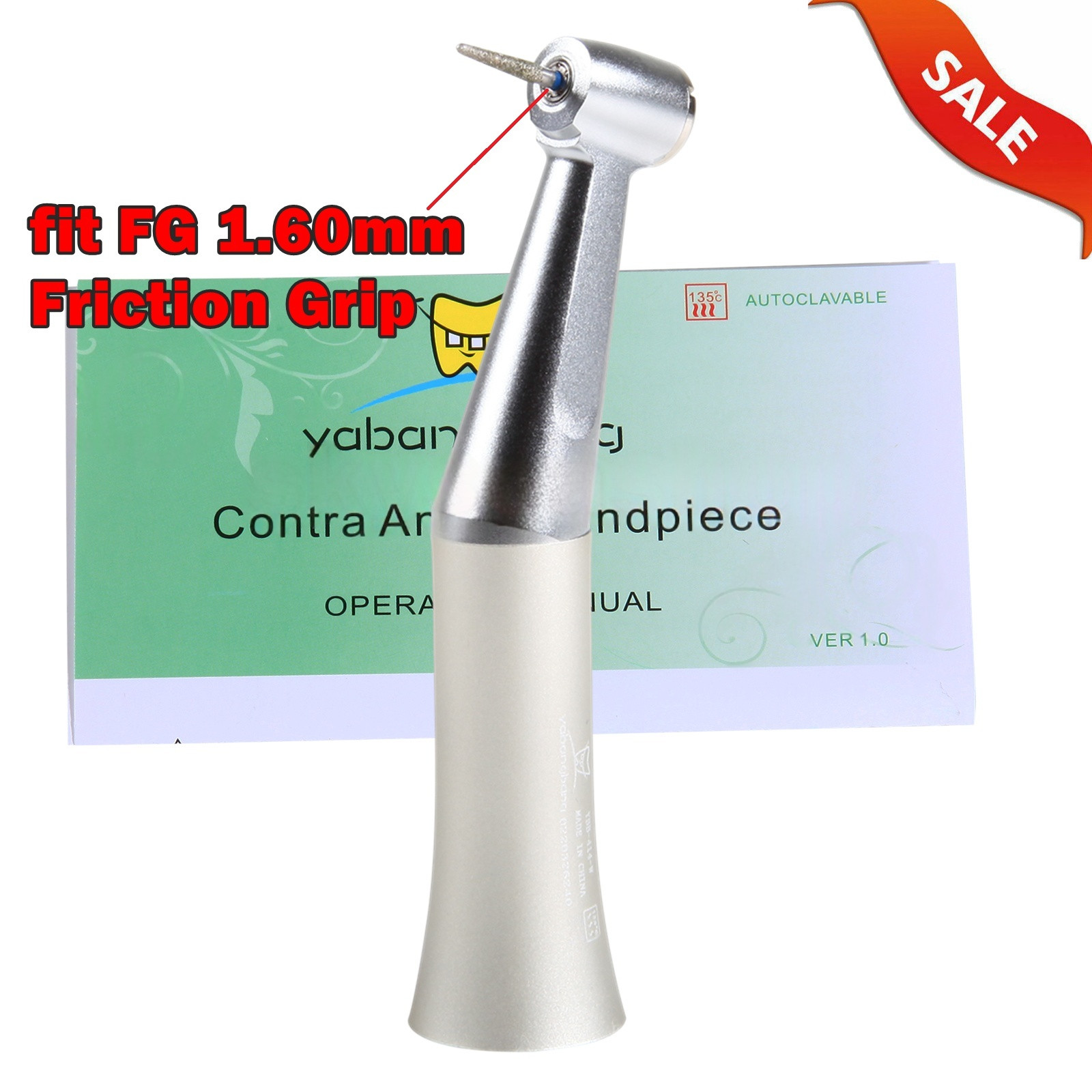 Slow Speed Contra Angle Handpiece fit Diamond Burs Drill FG 1.6mm Dental
