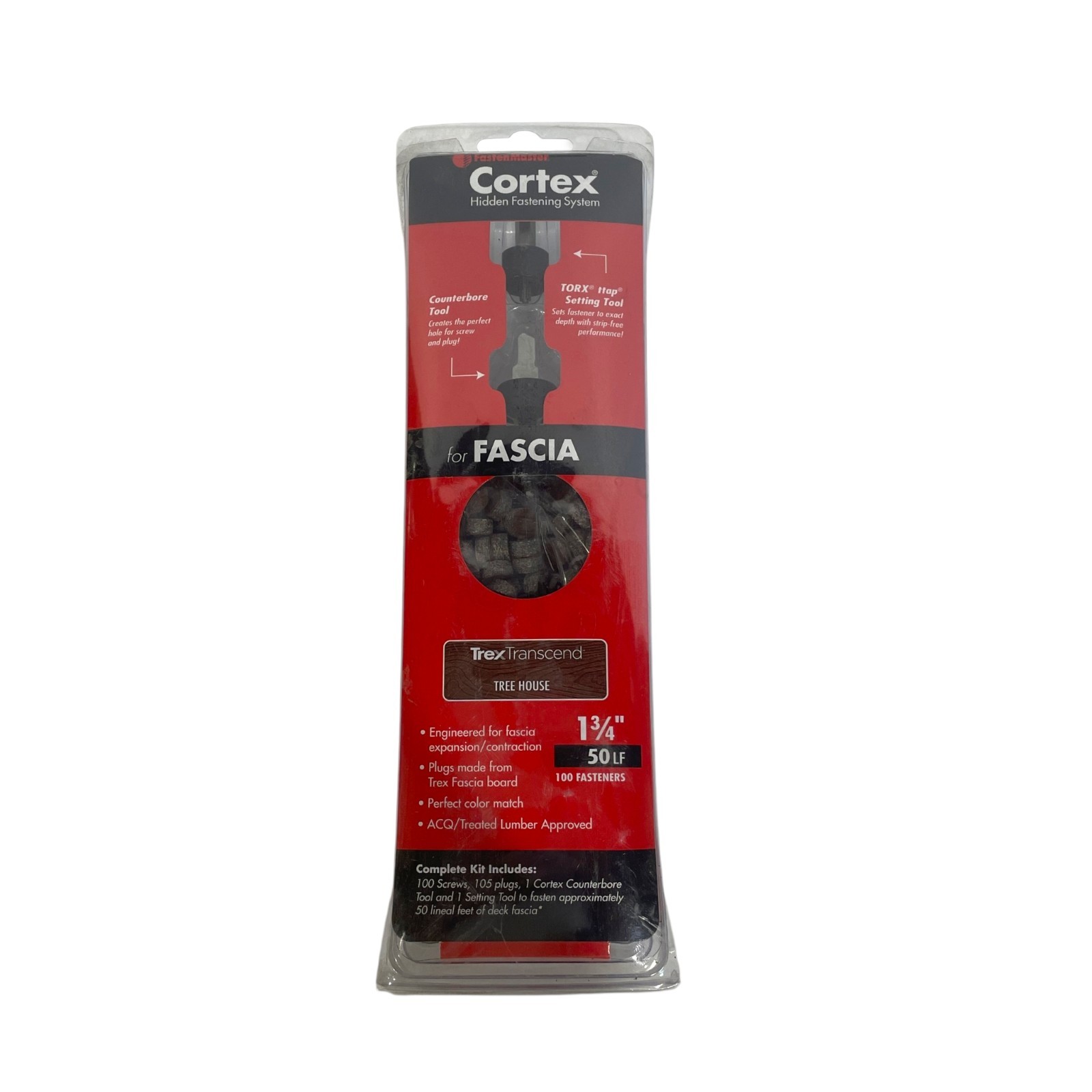 FastenMaster Cortex for Trex Fascia Tree House 1-3/4″ Hidden Fastener Kit 100pc