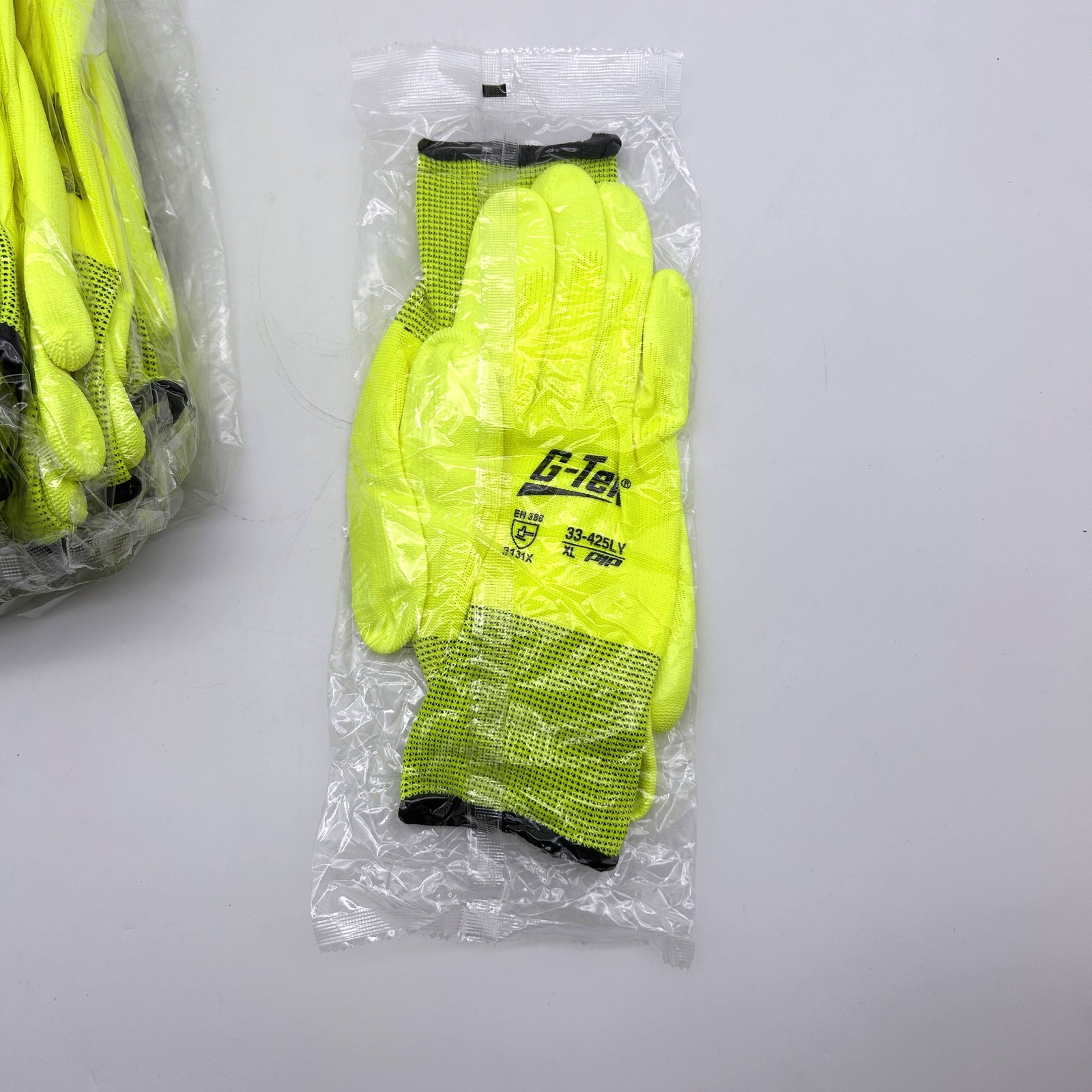 PIP 33-425LY Work Gloves Size XL G-Tek Polyurethane Grip Hi Vis 12 Pairs
