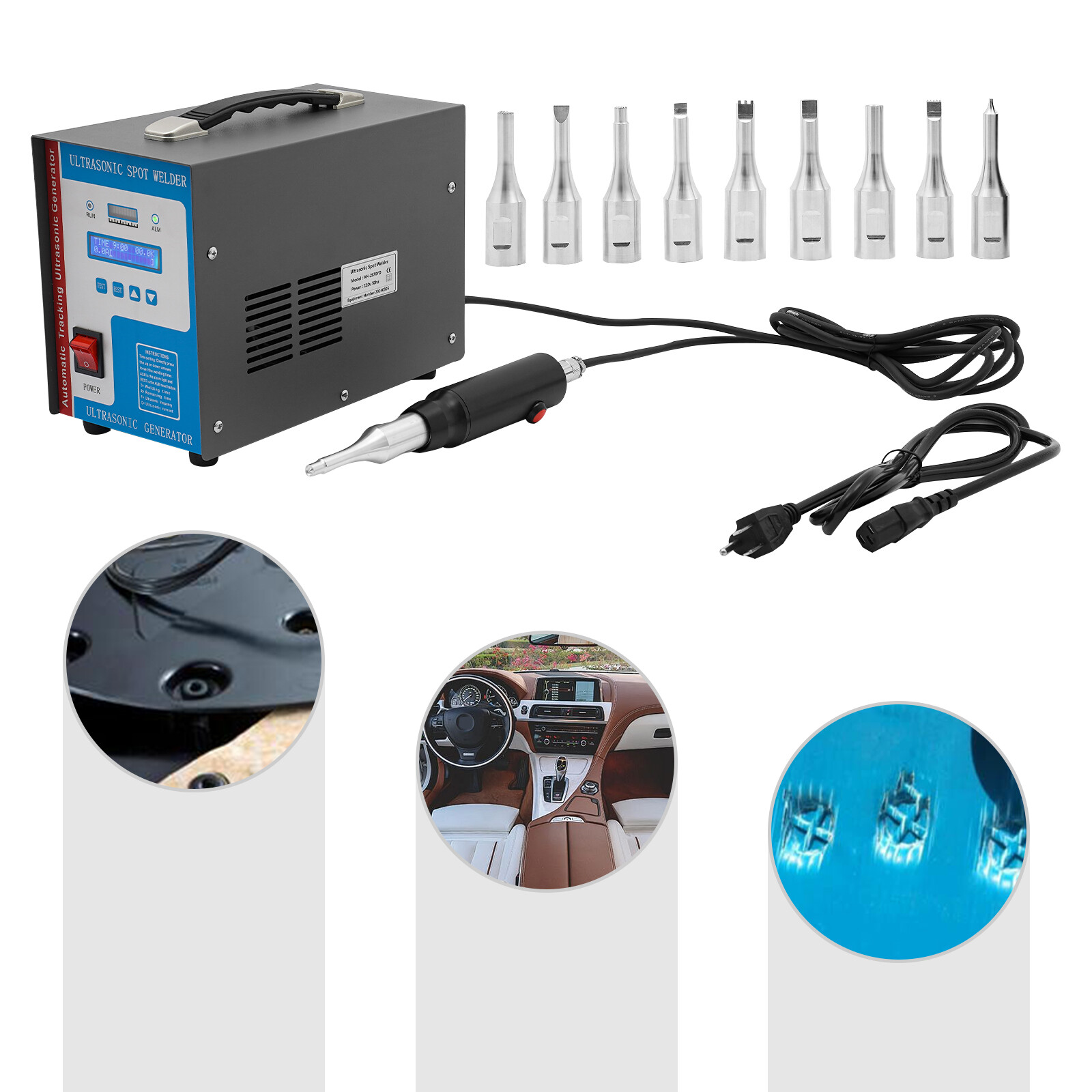 110V Portable Ultrasonic Plastic Welder Ultrasonic Spot Welding Machine 10in1