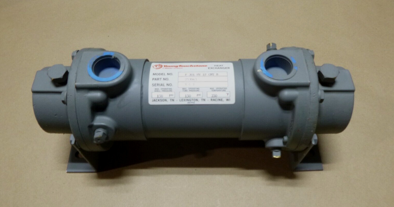 New Young Touchstone F301-HY-1P-CNT-B Heat Exchanger 150/150 Psi, 350 Deg F