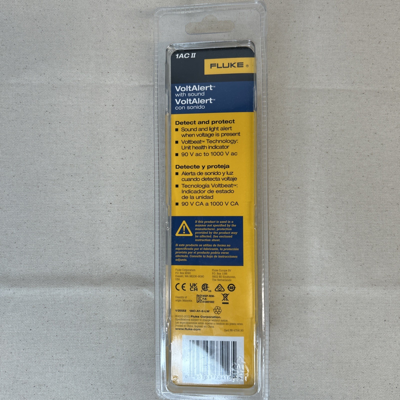 Fluke 1AC-C2 II VoltAlert Non-contact 90~1000V AC Voltage Detector Tester 4165