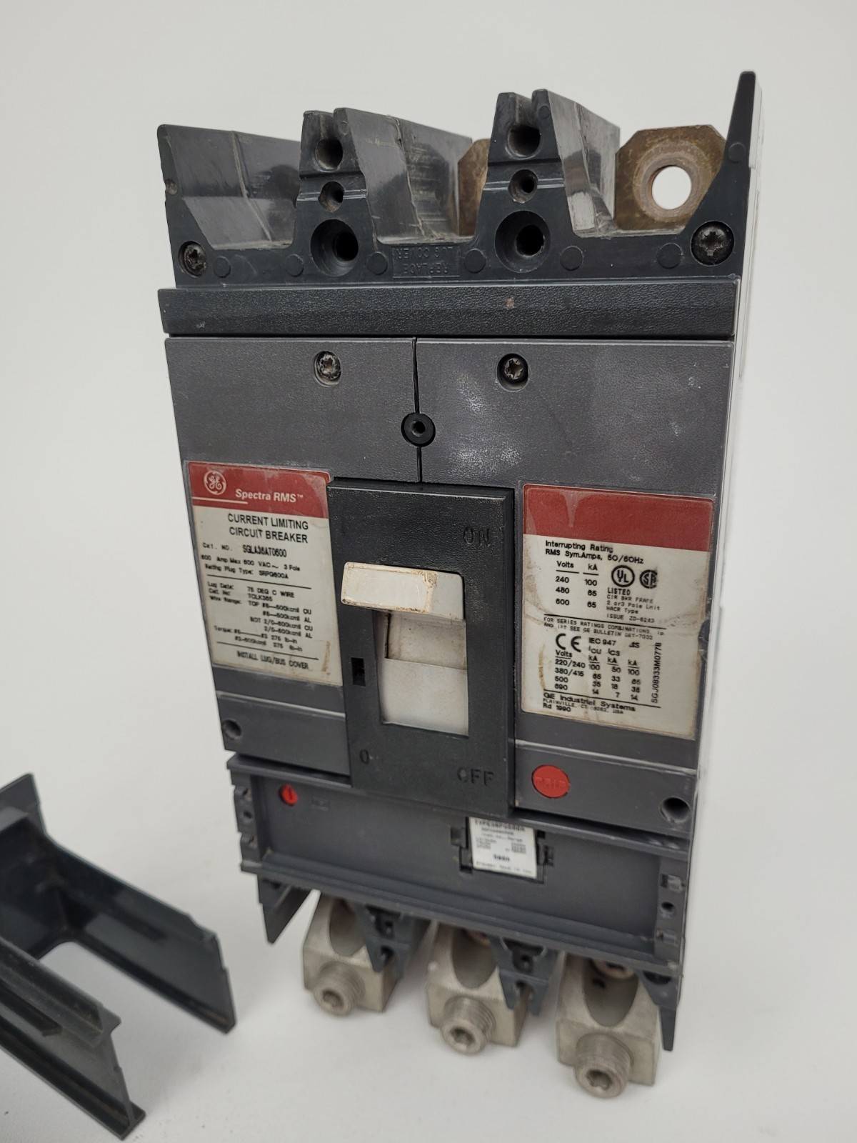 SGLA36AT0600 GE 600 Amp Max Circuit Breaker w/ 500A SRPG600A500 Plug + Hardware