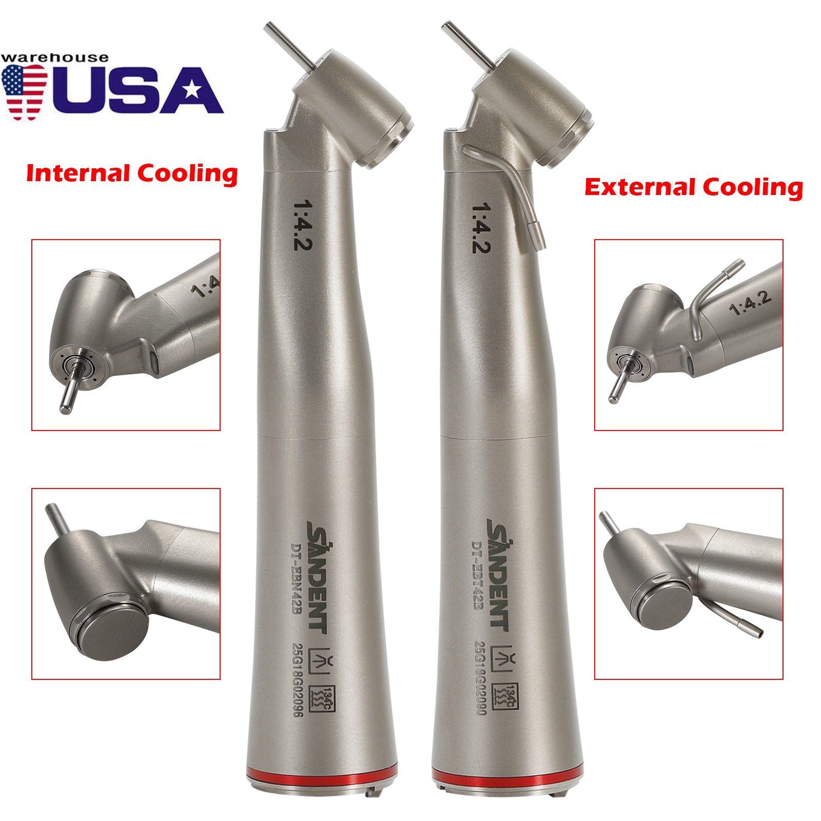 Dental 45° Angle Electric Handpiece 1:4.2 Fiber Optic Surgical NSK Ti Max Z45L