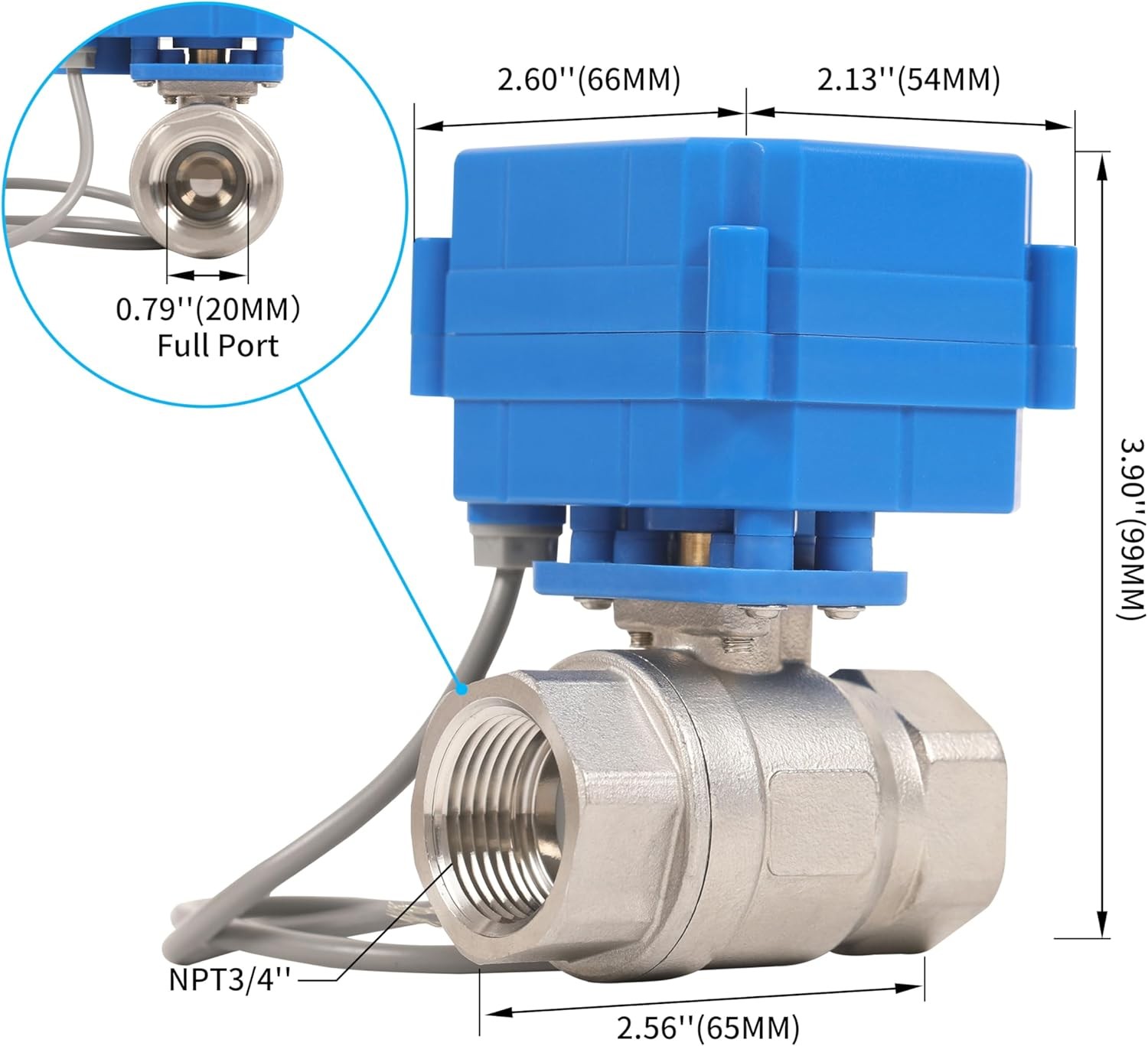 HFS(R) Motorized Ball Valve Electrical Normally Closed – 3/4″ NPT Fluid Control