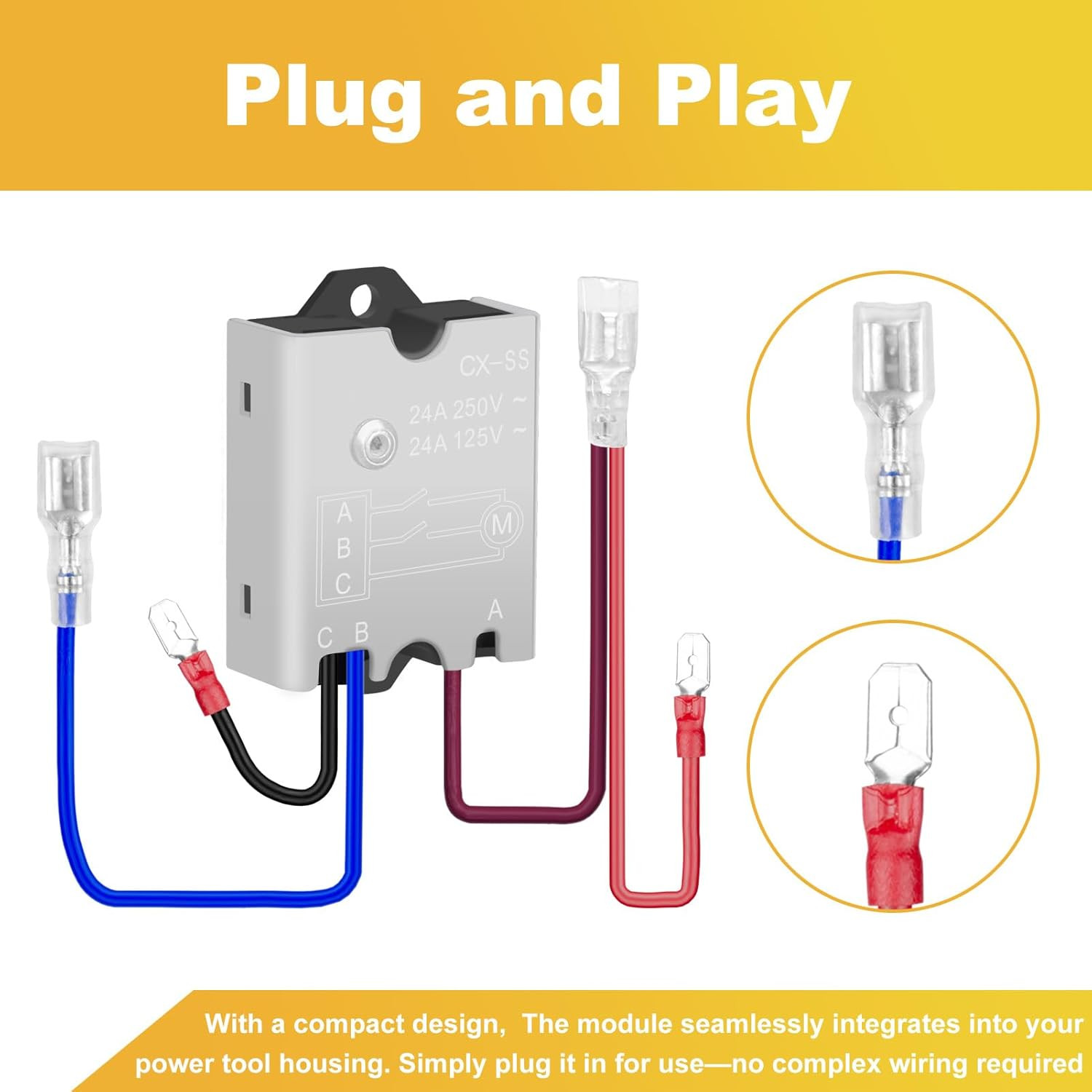 125/250V 24A Soft Start Module with Pre-Wiring, Soft Start Switch