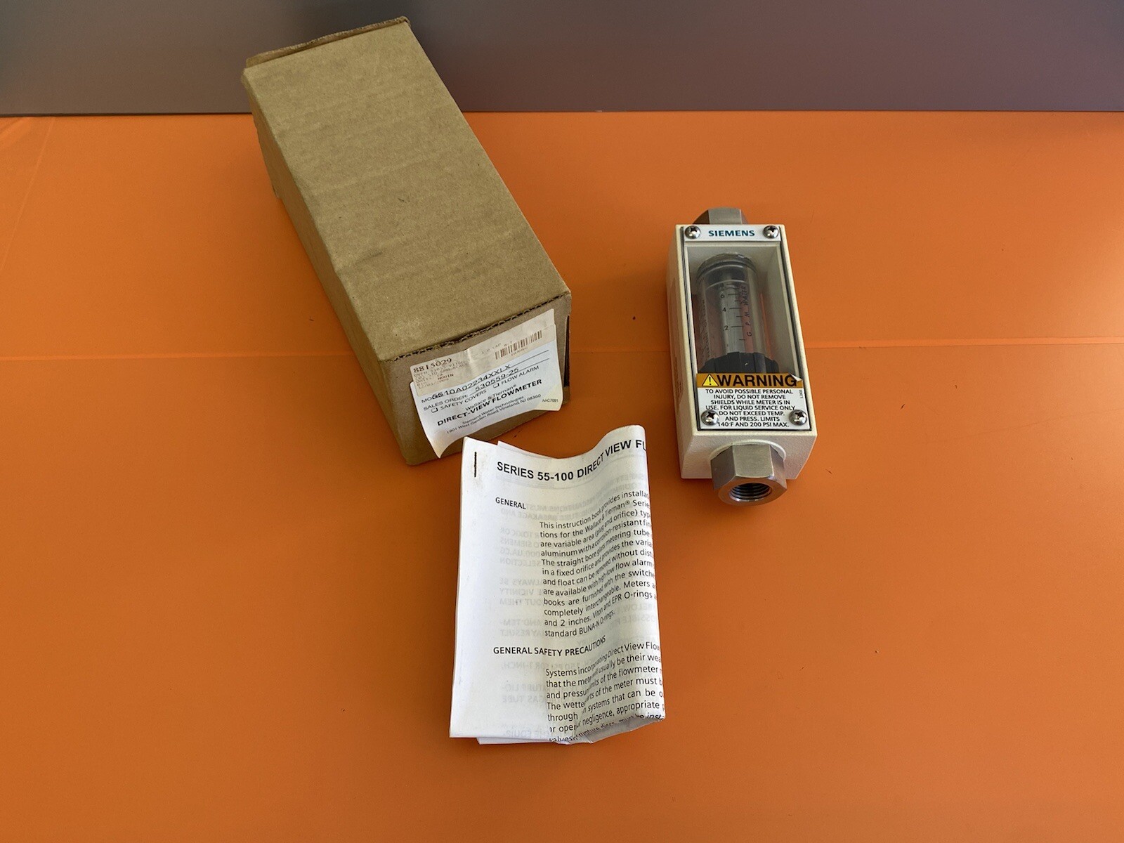Wallace&Tiernan 5510A02234XXLX Direct-View Flowmeter 0-100 Percent 1/2”