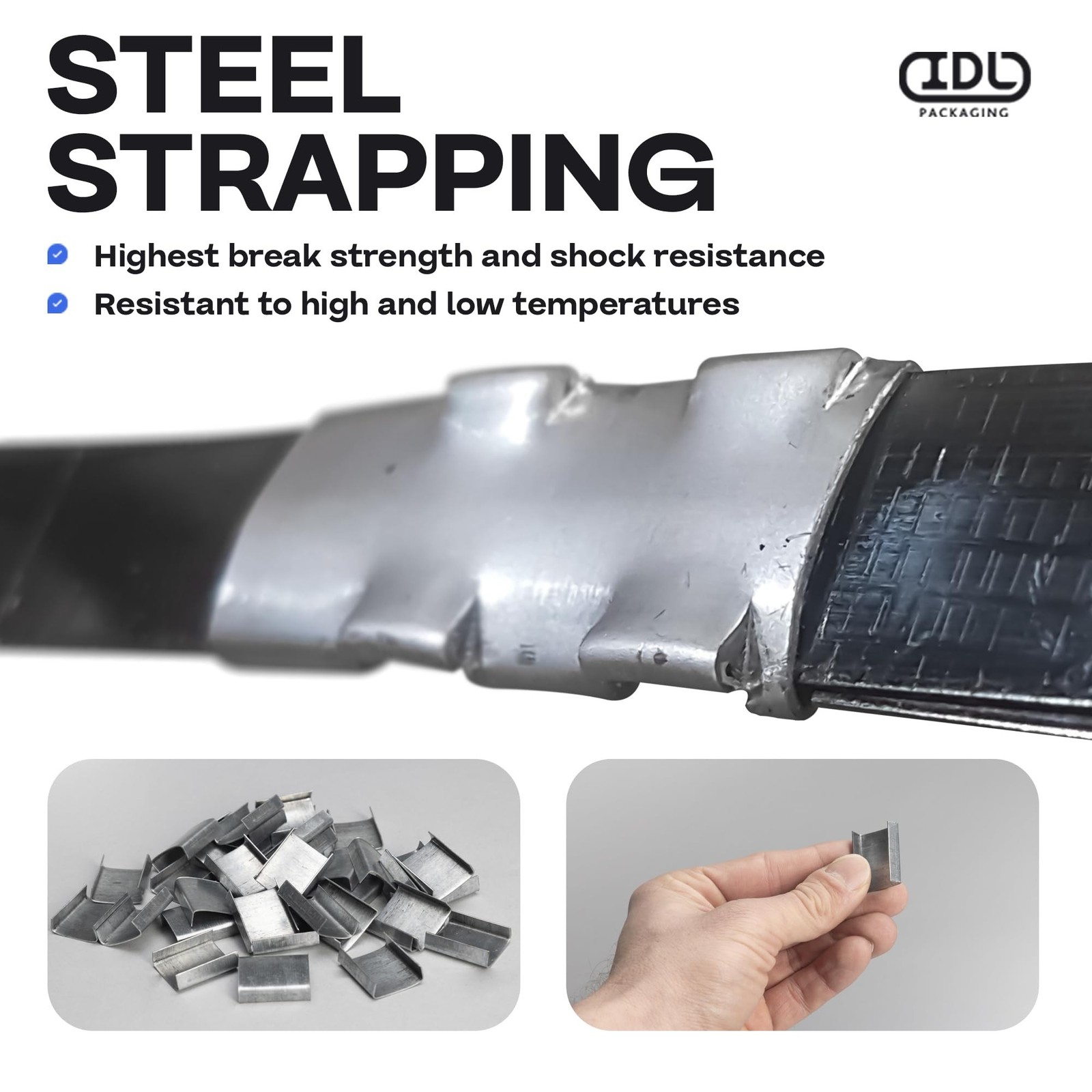 IDL Packaging Portable 1/2″ x 200′ Steel Strapping Kit, 1100 lbs Break Streng…