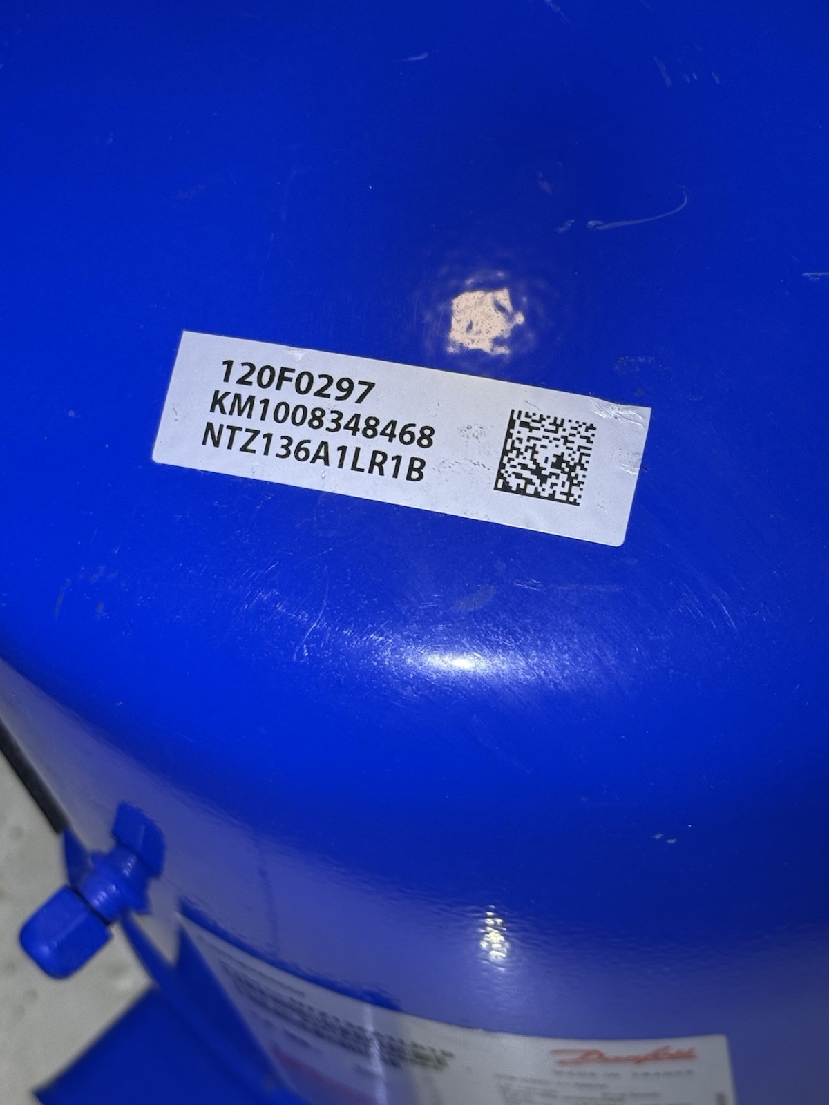 Danfoss NTZ136A1LR1B Hermetic Compressor Blue 208-230V 1 Phase