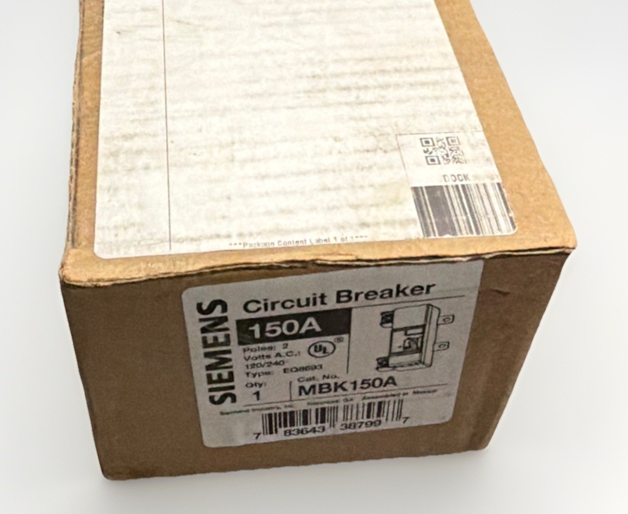 Siemens MBK150A Main Breaker Conversion Kit 150A 2-Pole 240V Main