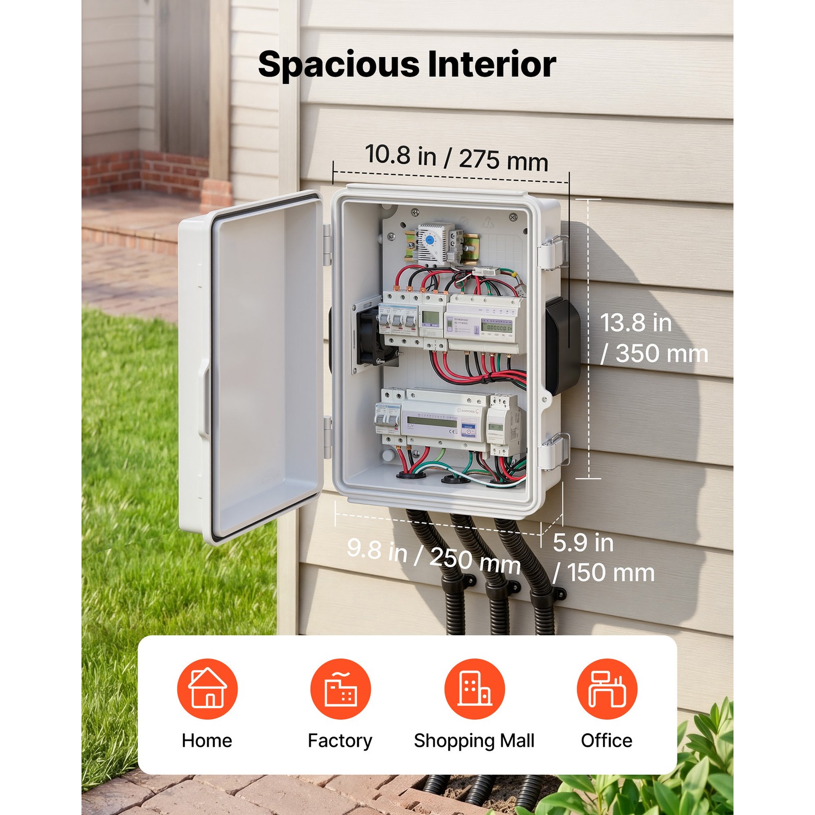 Uimoso Outdoor ABS Waterproof Electrical Enclosure 14.2 x 10.8 x 5.9 in