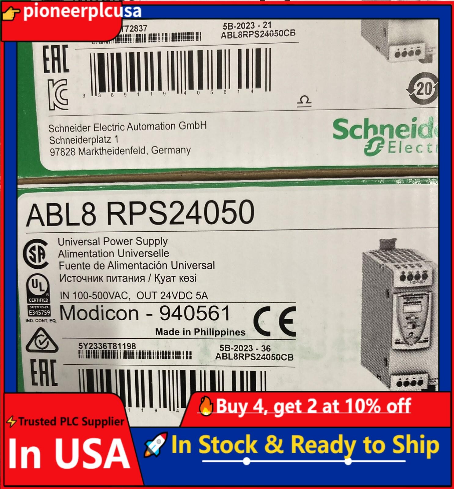 New In Box Schneider ABL8RPS24050 24V 5A Power Supply