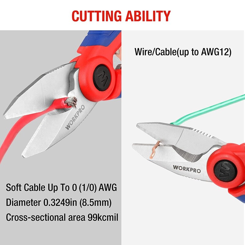 WORKPRO Electricians Scissors 6.4-INCH Professional Electrician Shears Stainless