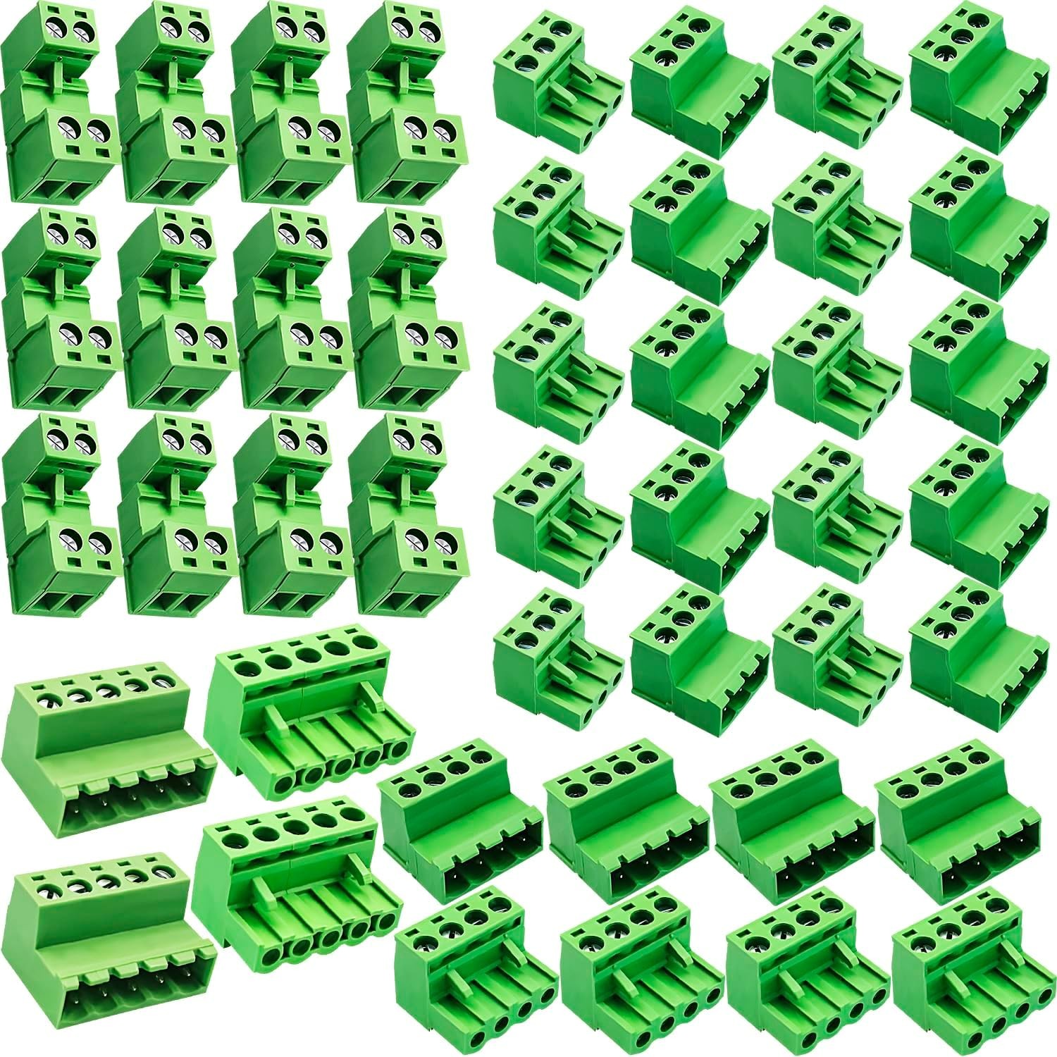 5.08mm Pitch PCB Mount Screw 2PIN 3PIN 4PIN 5PINSize: 28 Pairs 5.08mm Pitch PCB